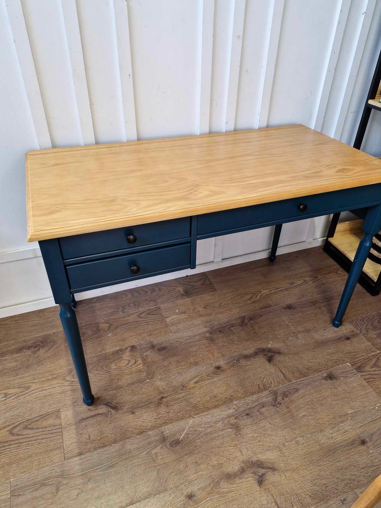 Dark Blue and Wood Desk with Storage Drawers RRP £379