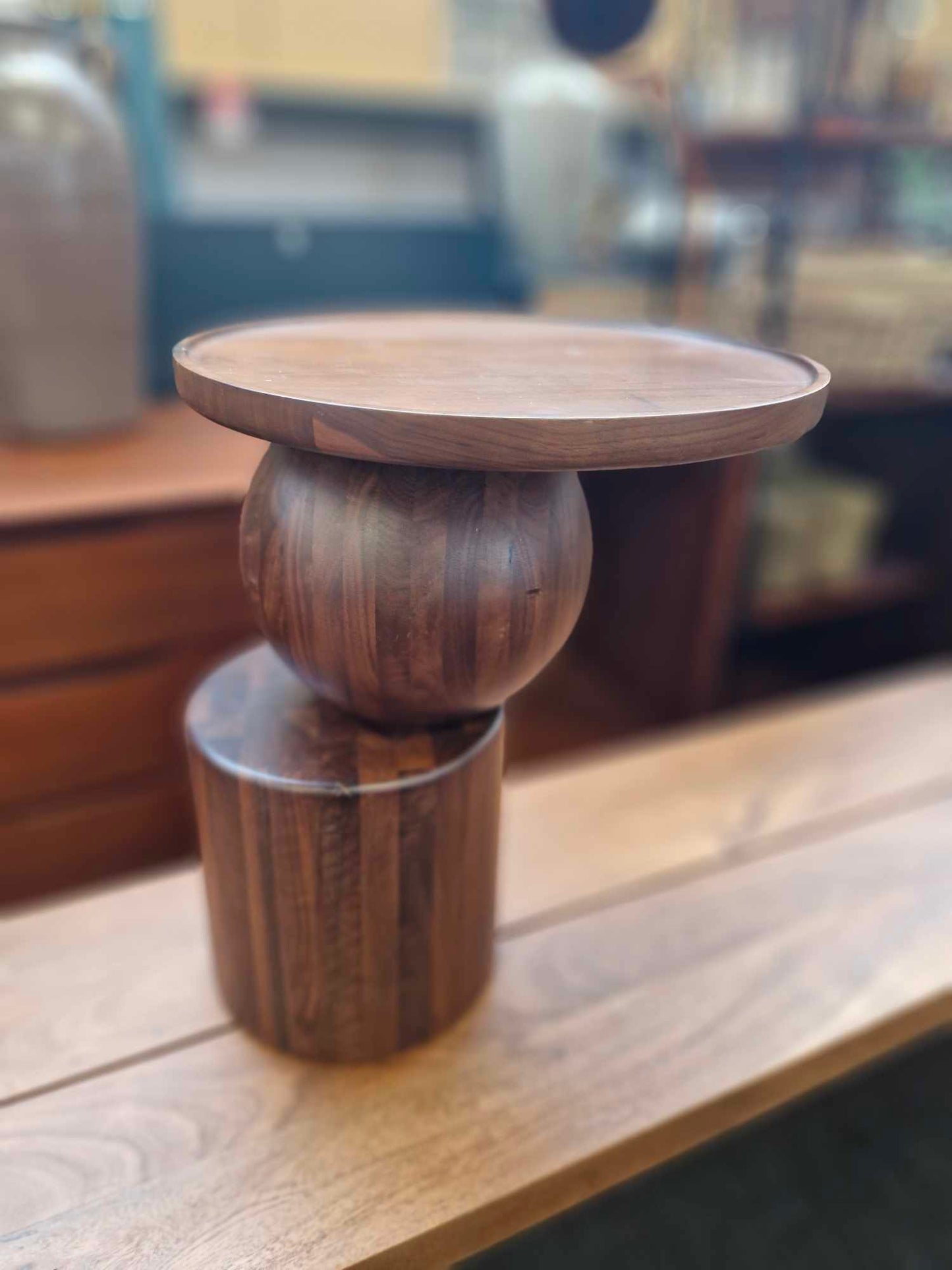 Sculptural Solid Walnut Side Table / La Redoute Stigido RRP £499