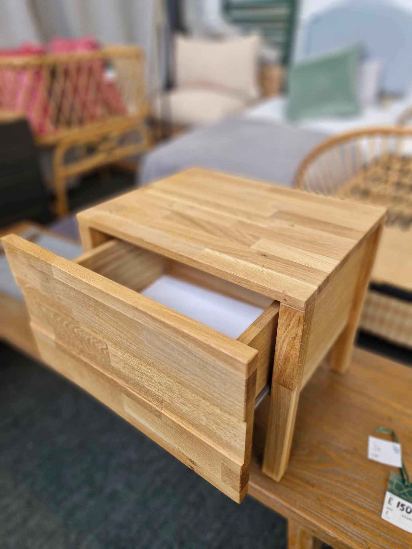 Solid Oak Low Bedside Table with drawer / La Redoute Ariles RRP £169