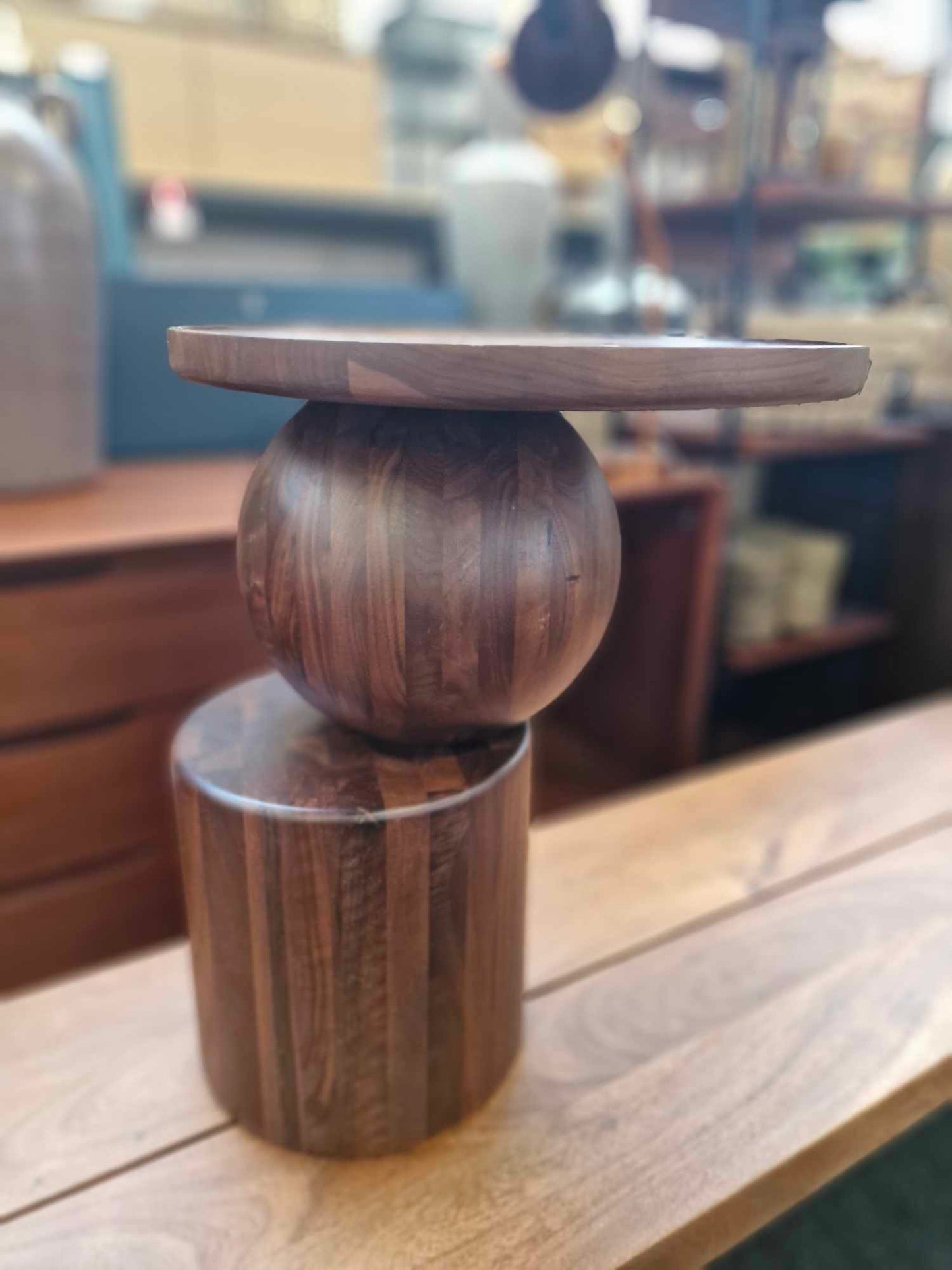 Sculptural Solid Walnut Side Table / La Redoute Stigido RRP £499