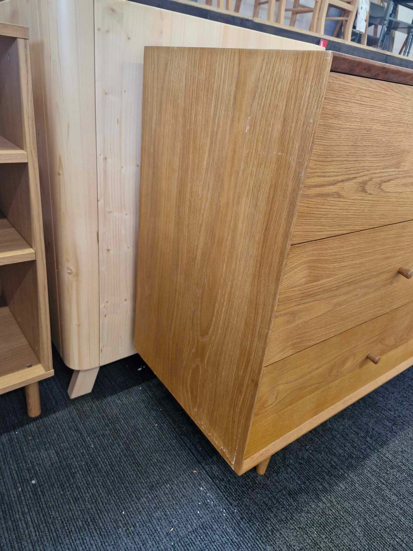 Vintage Style Extra Large Cabinet / La Redoute Quilda 6-drawer oak chest of drawers