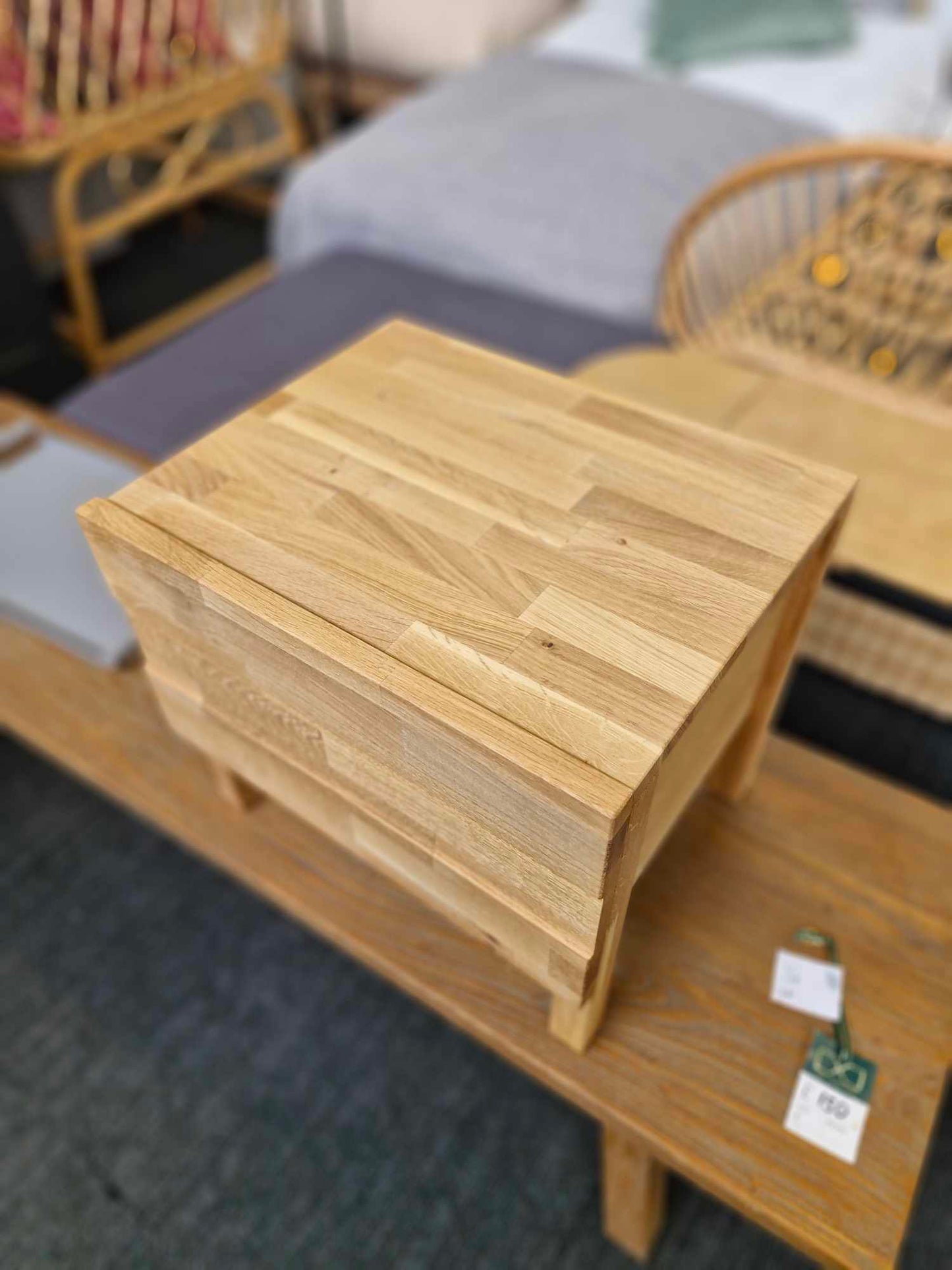 Solid Oak Low Bedside Table with drawer / La Redoute Ariles RRP £169
