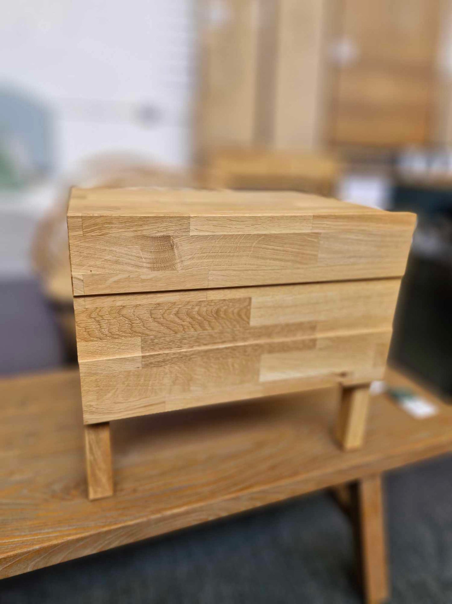 Solid Oak Low Bedside Table with drawer / La Redoute Ariles RRP £169