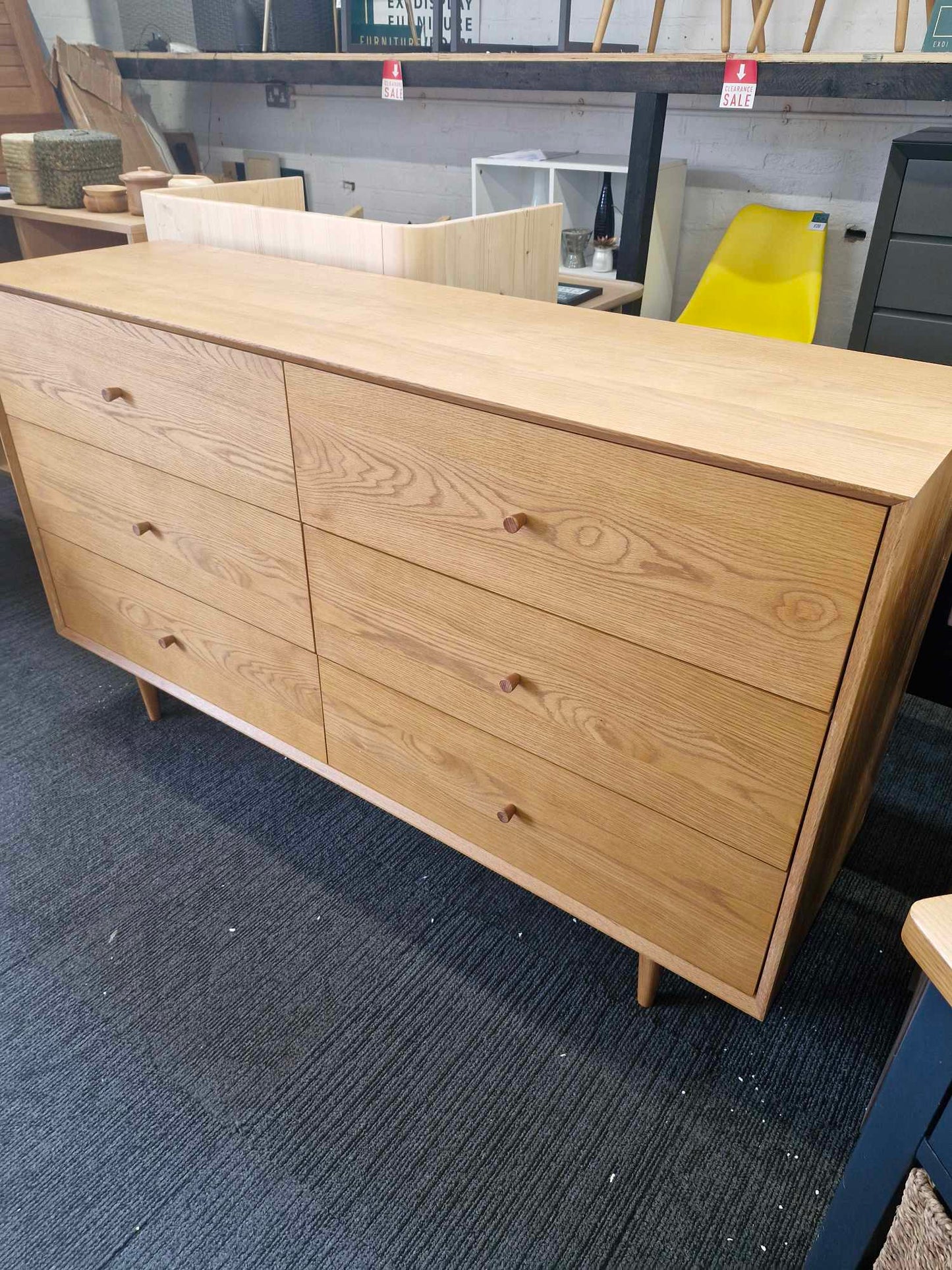 Vintage Style Extra Large Cabinet / La Redoute Quilda 6-drawer oak chest of drawers