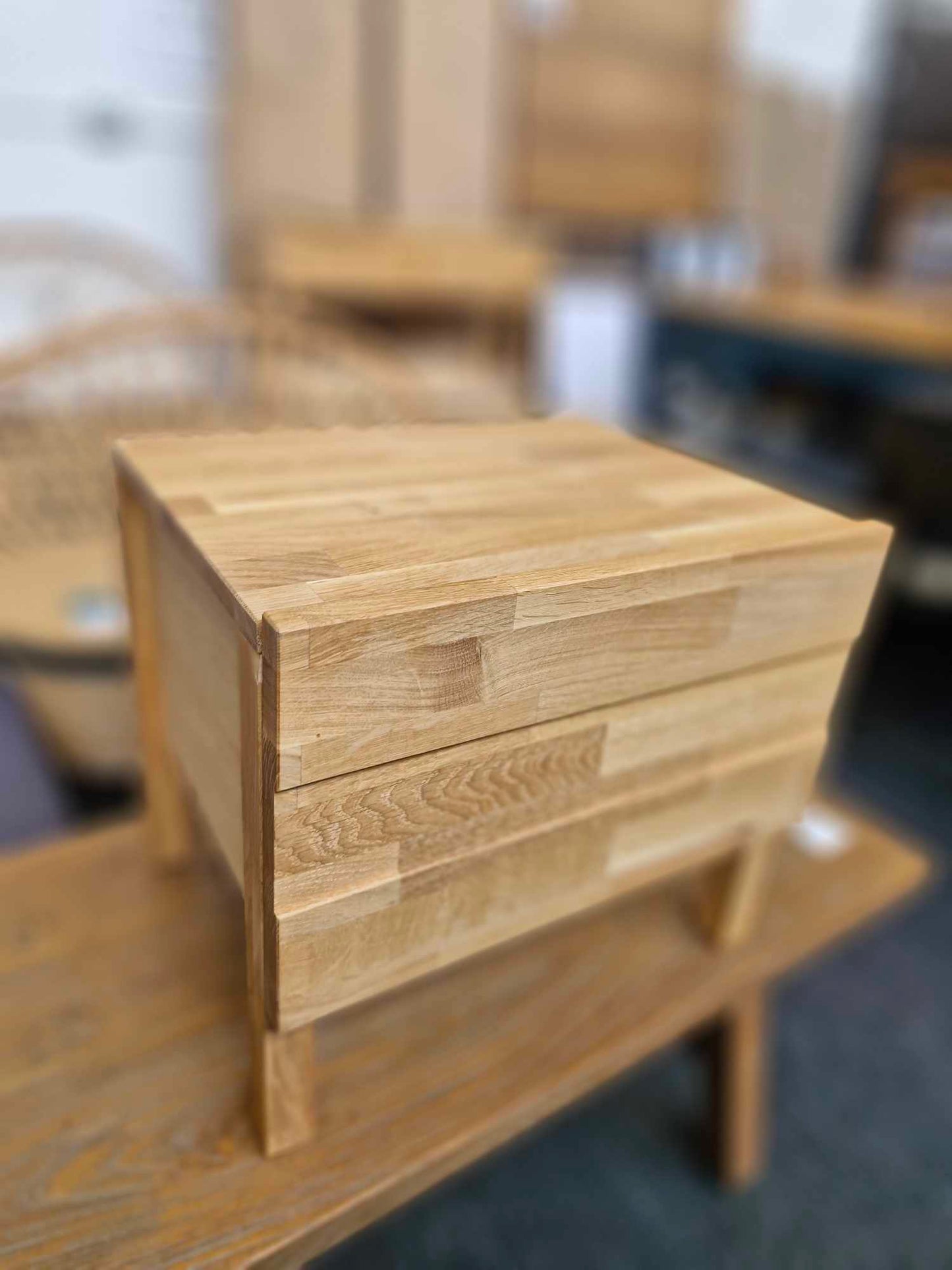 Solid Oak Low Bedside Table with drawer / La Redoute Ariles RRP £169