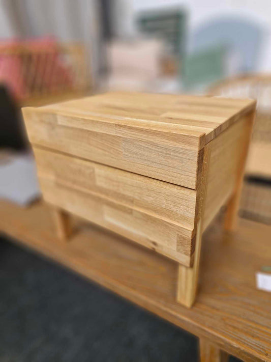 Solid Oak Low Bedside Table with drawer / La Redoute Ariles RRP £169