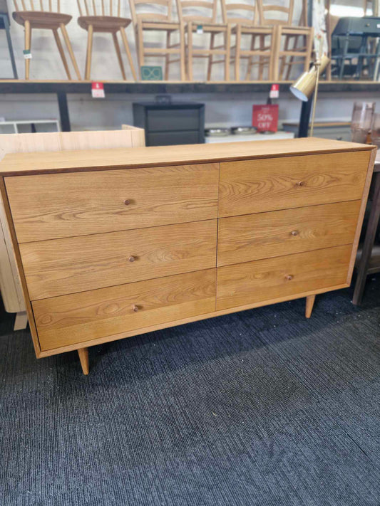 Vintage Style Extra Large Cabinet / La Redoute Quilda 6-drawer oak chest of drawers