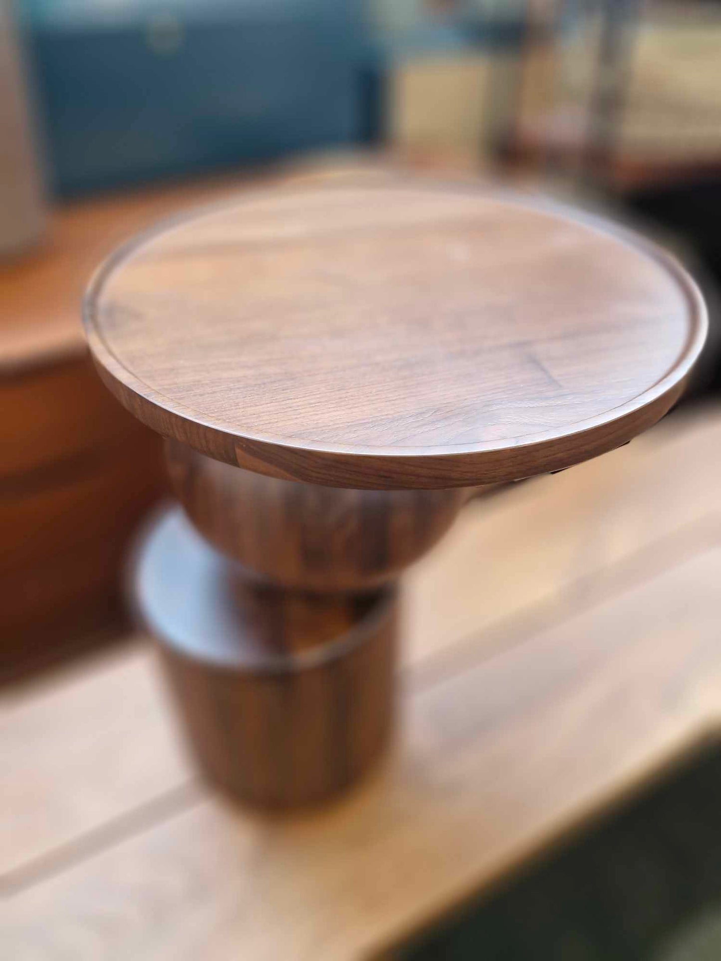 Sculptural Solid Walnut Side Table / La Redoute Stigido RRP £499