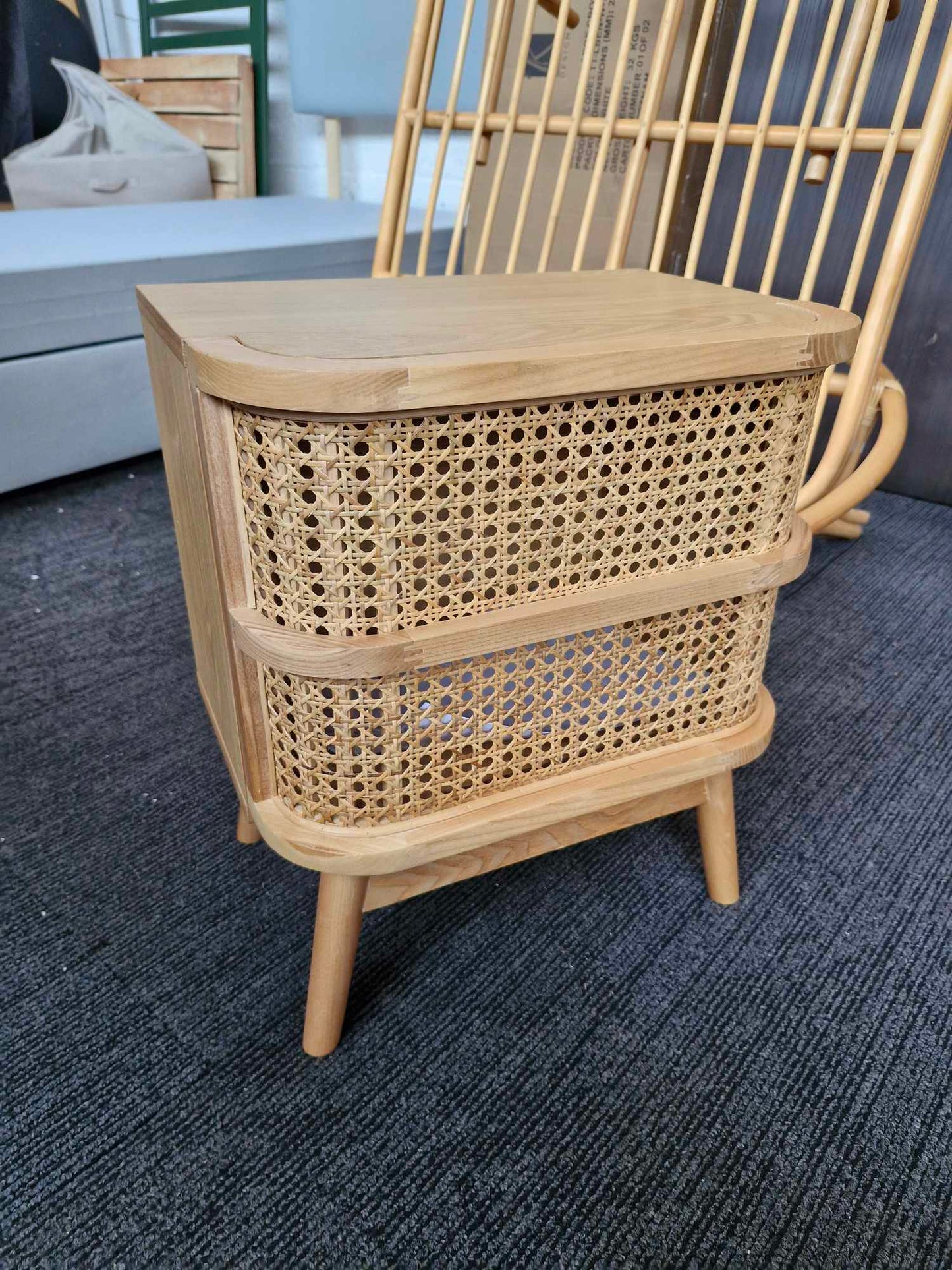 Cane Bedside Table with 1 Drawer / La Redoute Laora