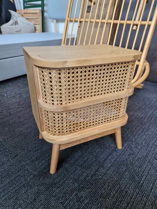 Cane Bedside Table with 1 Drawer / La Redoute Laora