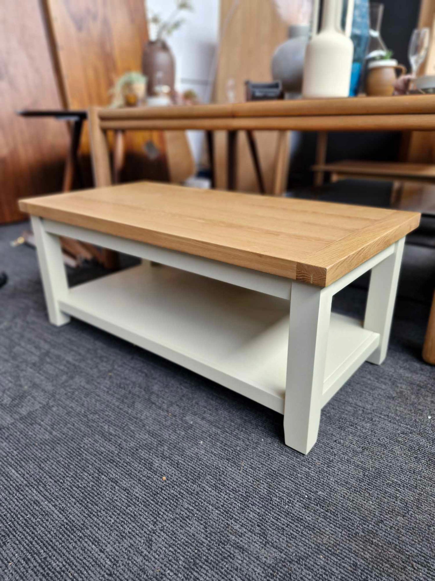 Oak and White Coffee Table with Storage / DFS Maud