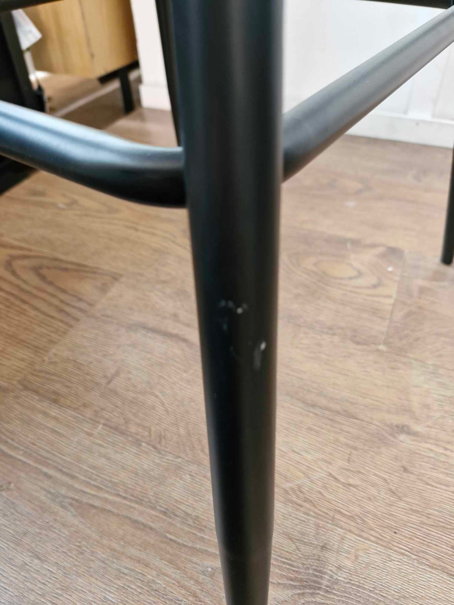 Set of 4 Barstools- Black and Rattan