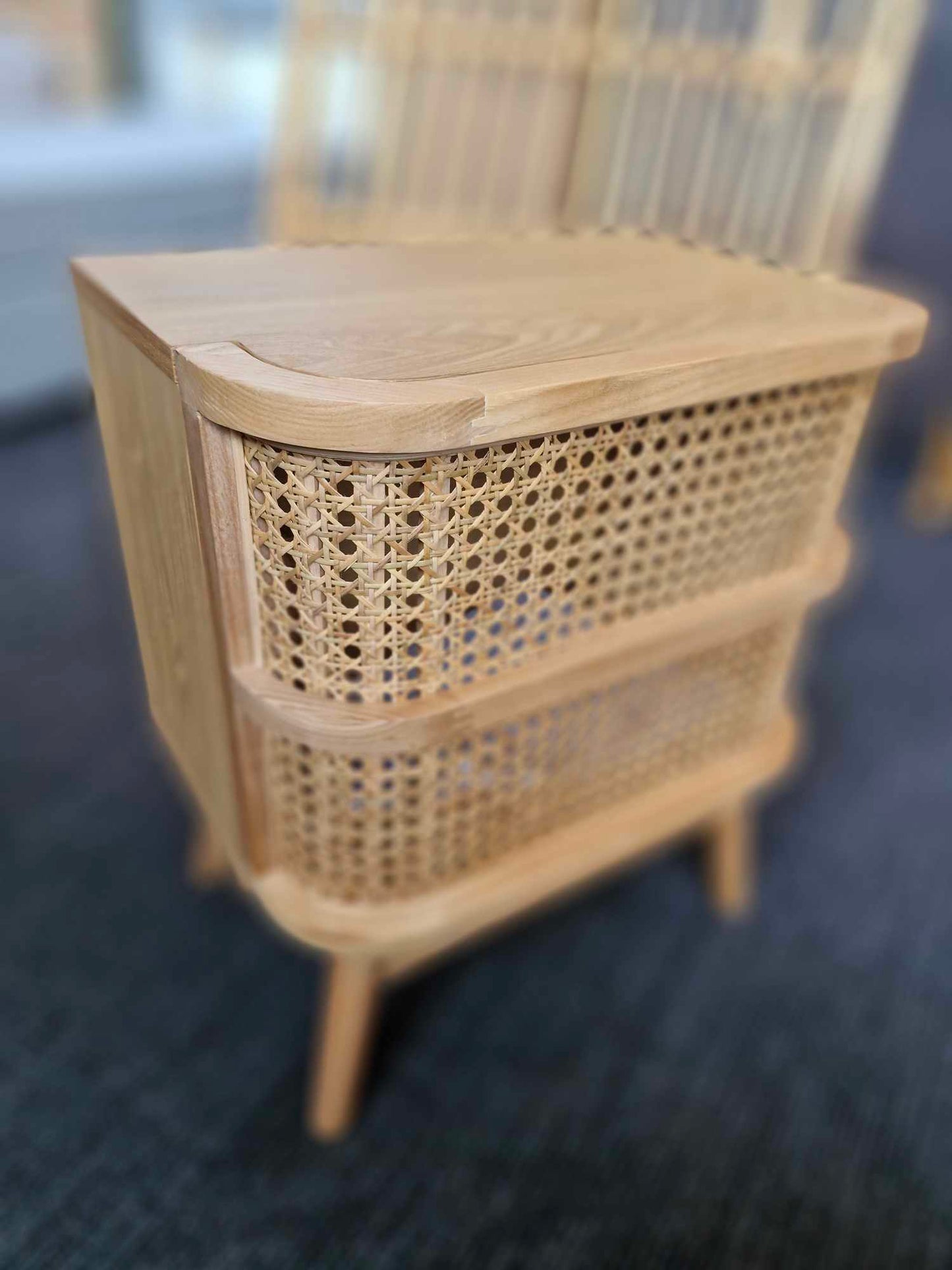 Cane Bedside Table with 1 Drawer / La Redoute Laora