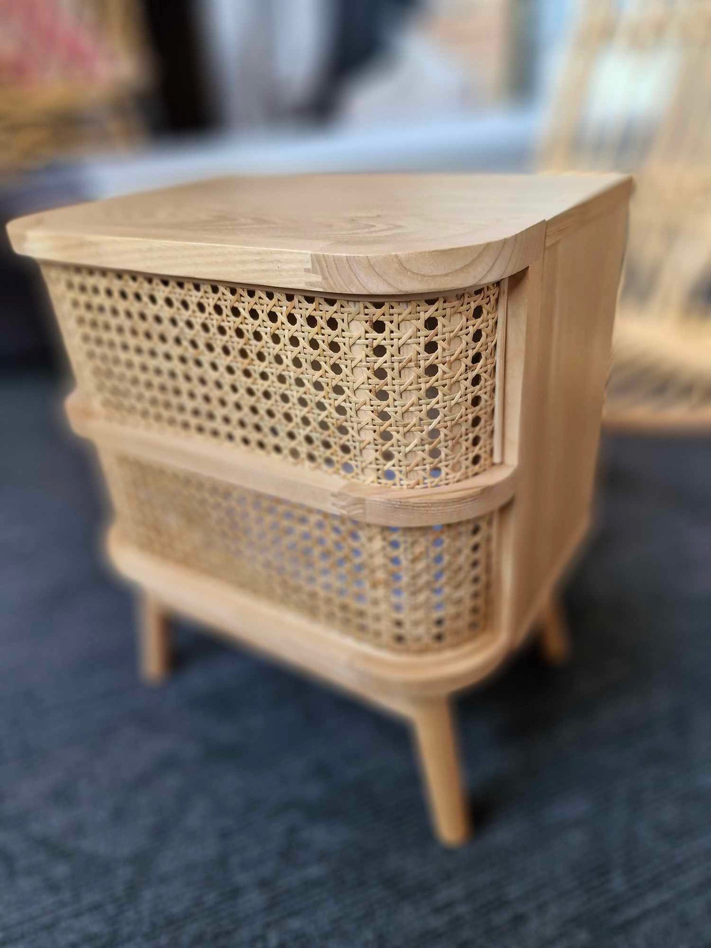 Cane Bedside Table with 1 Drawer / La Redoute Laora