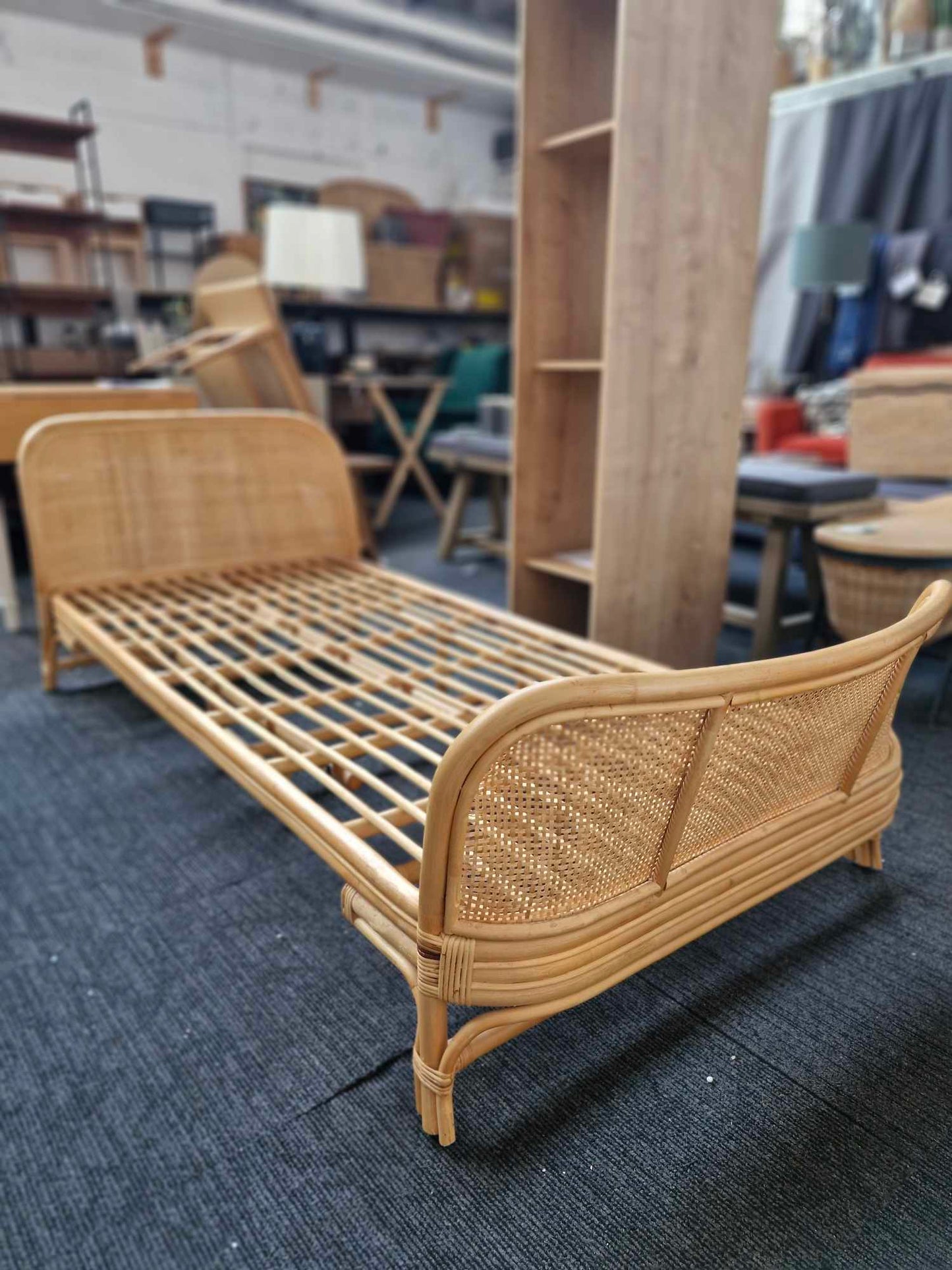 Vintage Style Kids Single Rattan Bed Frame / La Redoute Arsel Rattan Bed RRP £650