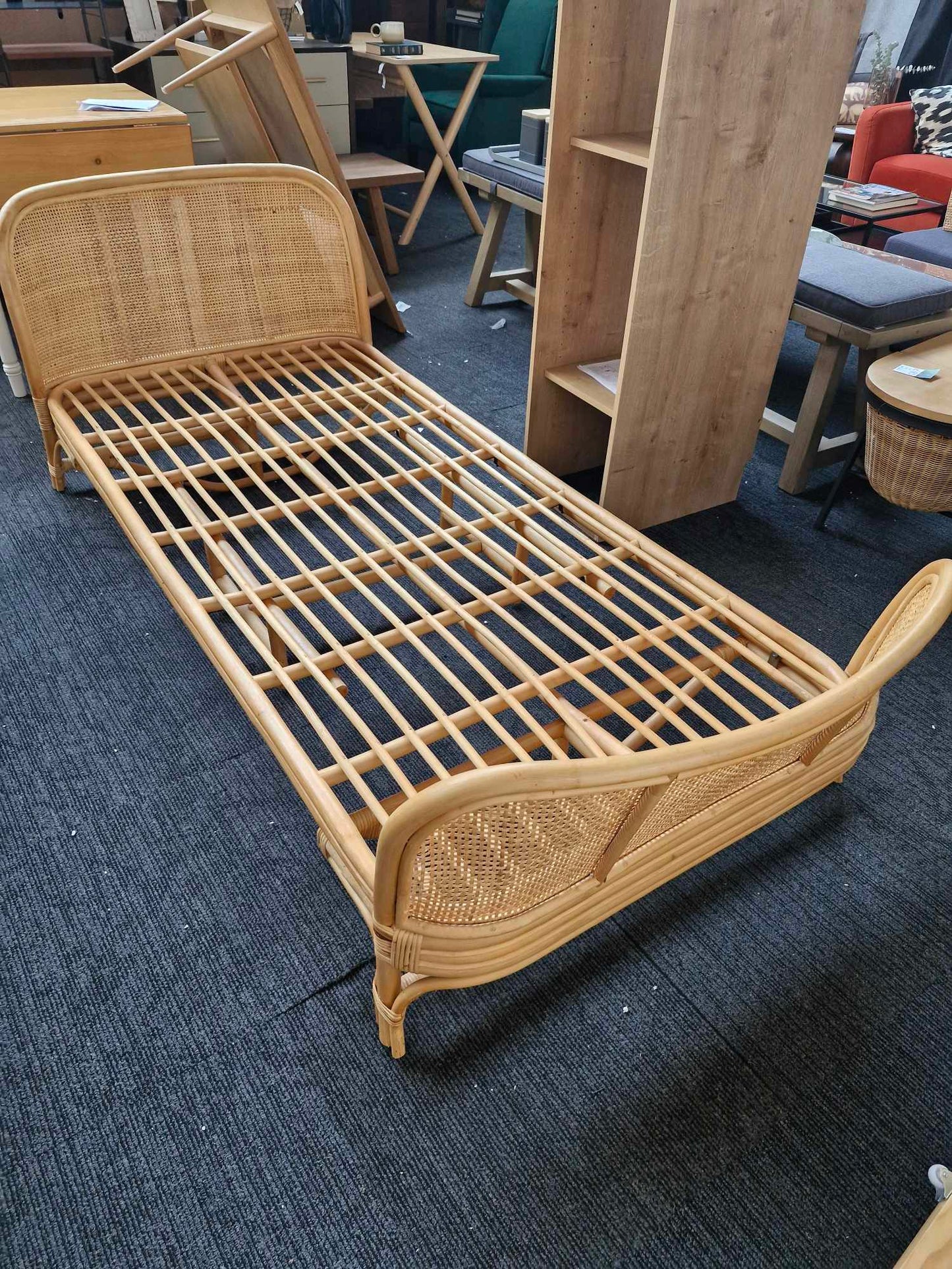 Vintage Style Kids Single Rattan Bed Frame / La Redoute Arsel Rattan Bed RRP £650