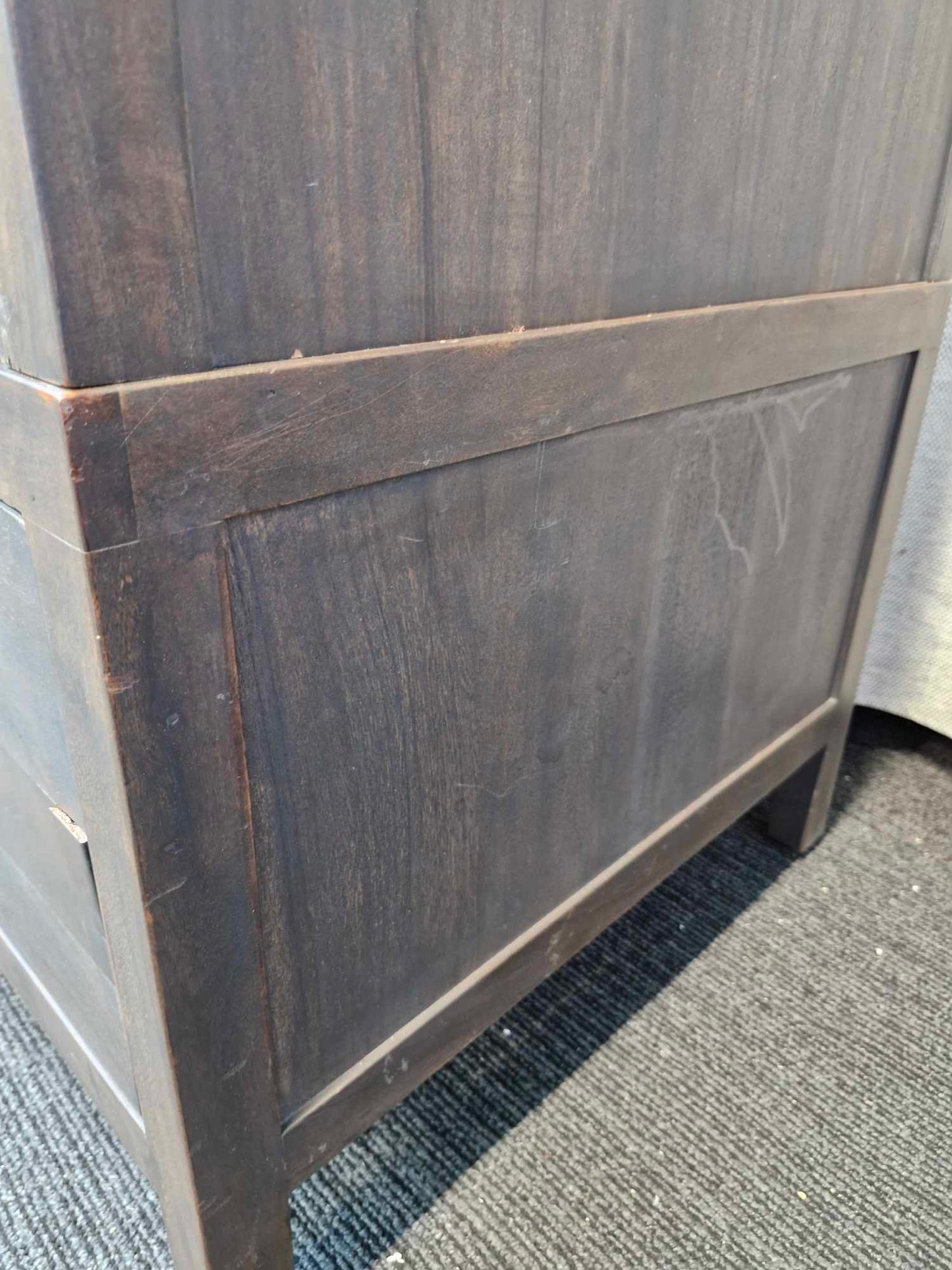 Double parquet pattern Wardrobe with drawer dark wood / John Lewis Padma