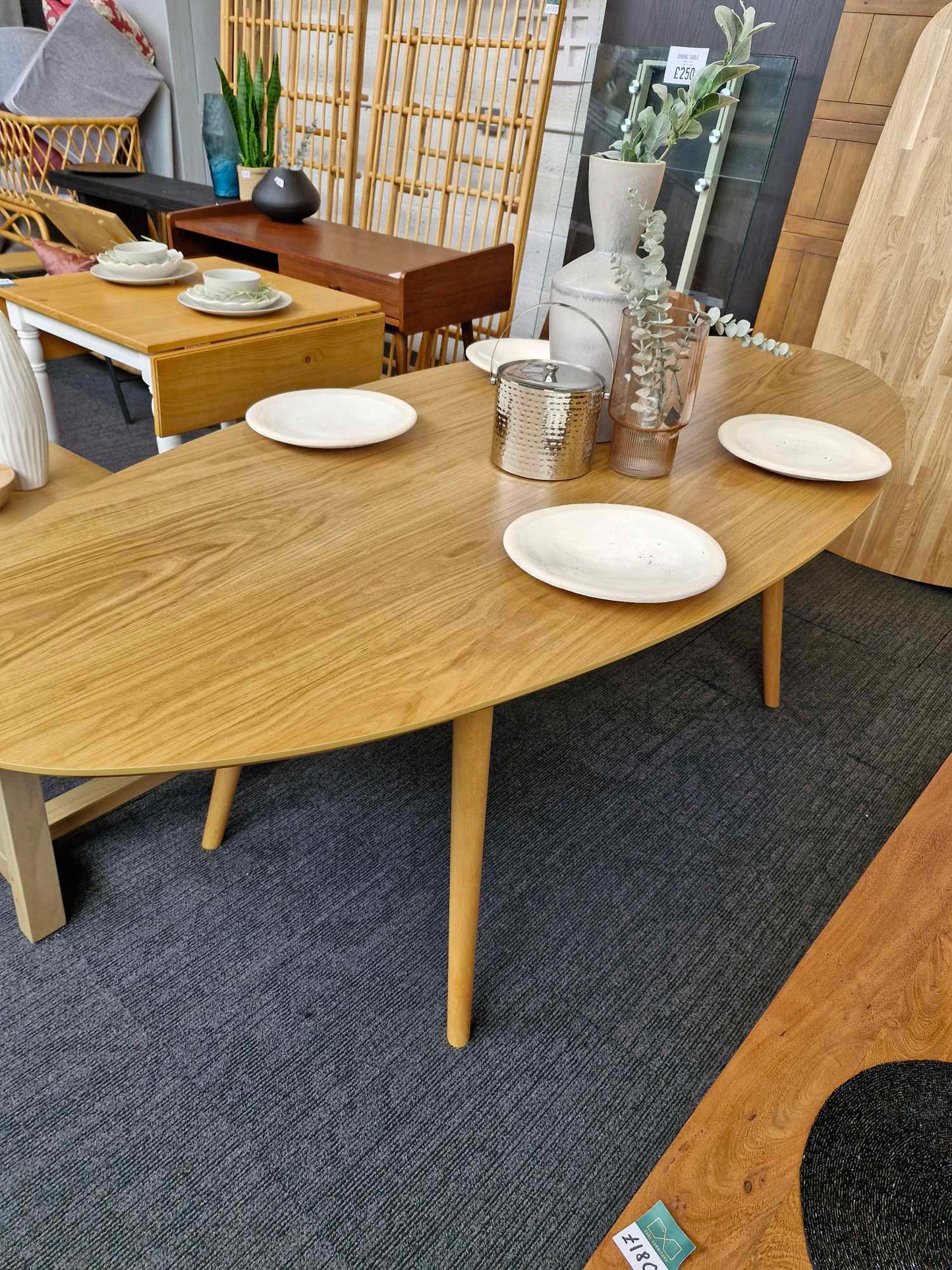 Vintage Style Oak Dining Table / La Redoute Blutante Elliptical