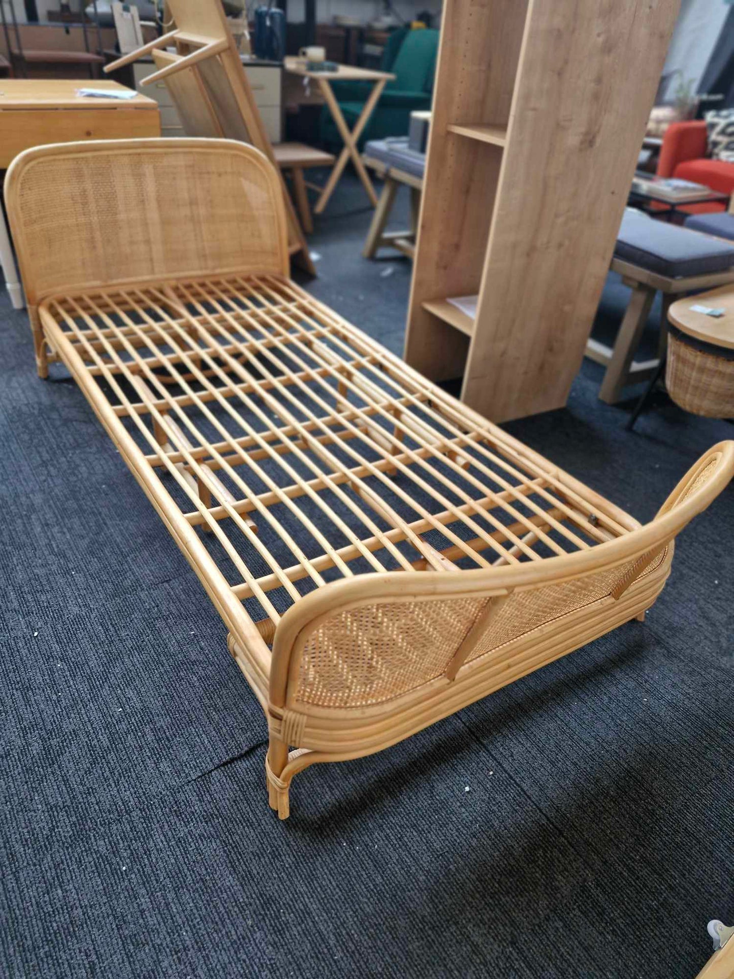 Vintage Style Kids Single Rattan Bed Frame / La Redoute Arsel Rattan Bed RRP £650