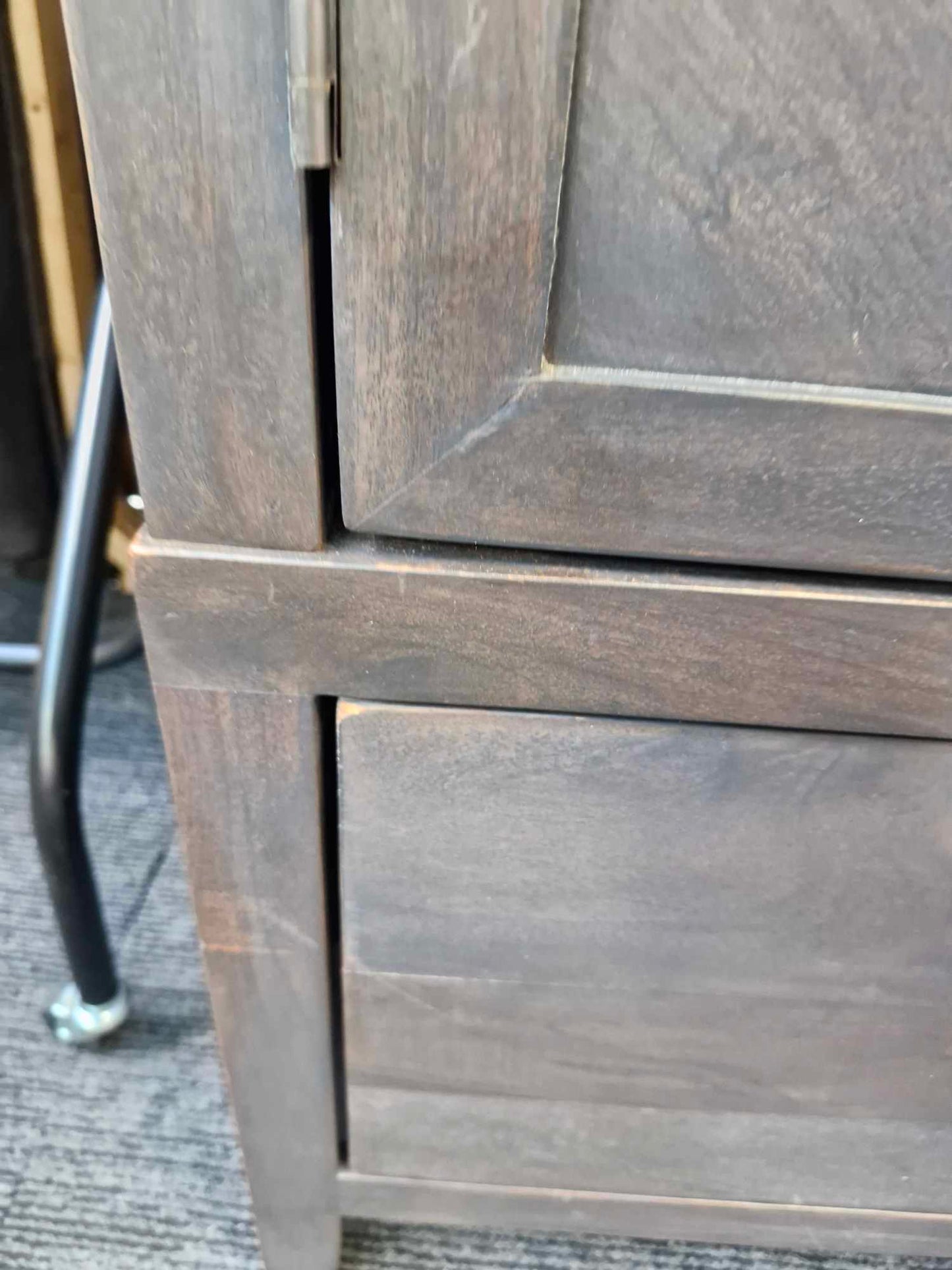 Double parquet pattern Wardrobe with drawer dark wood / John Lewis Padma