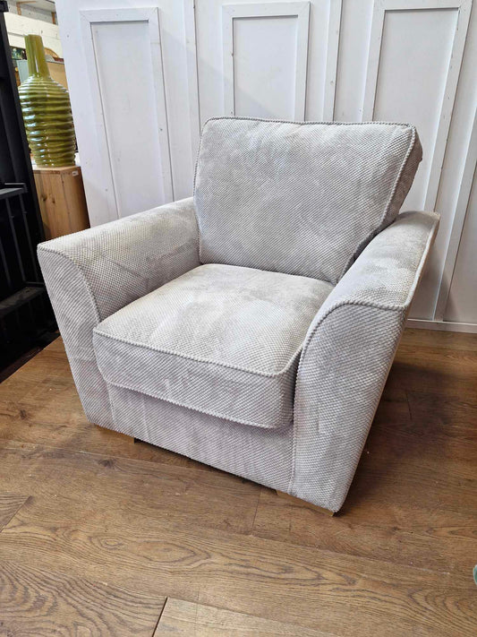 Grey Armchair / Oak FurnitureLand Nebraska