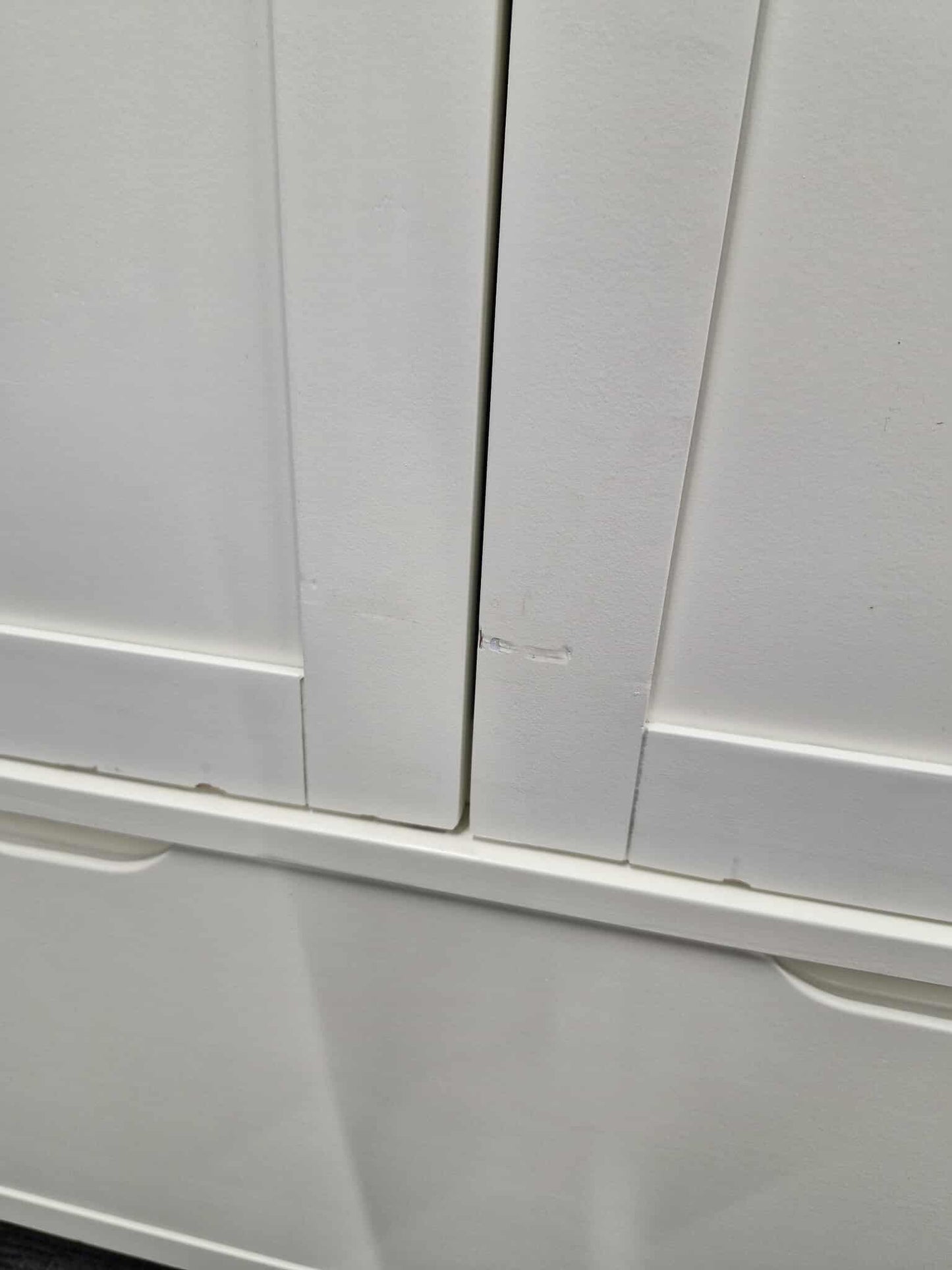 Solid Wood Double Wardrobe / Off White and Wood / Oak Furnitureland Hove