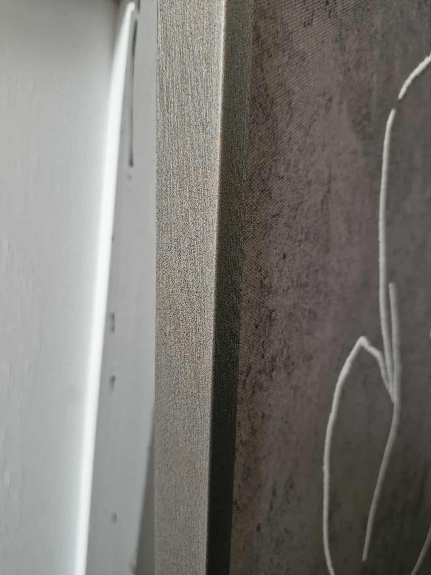 Brown and white framed canvas
