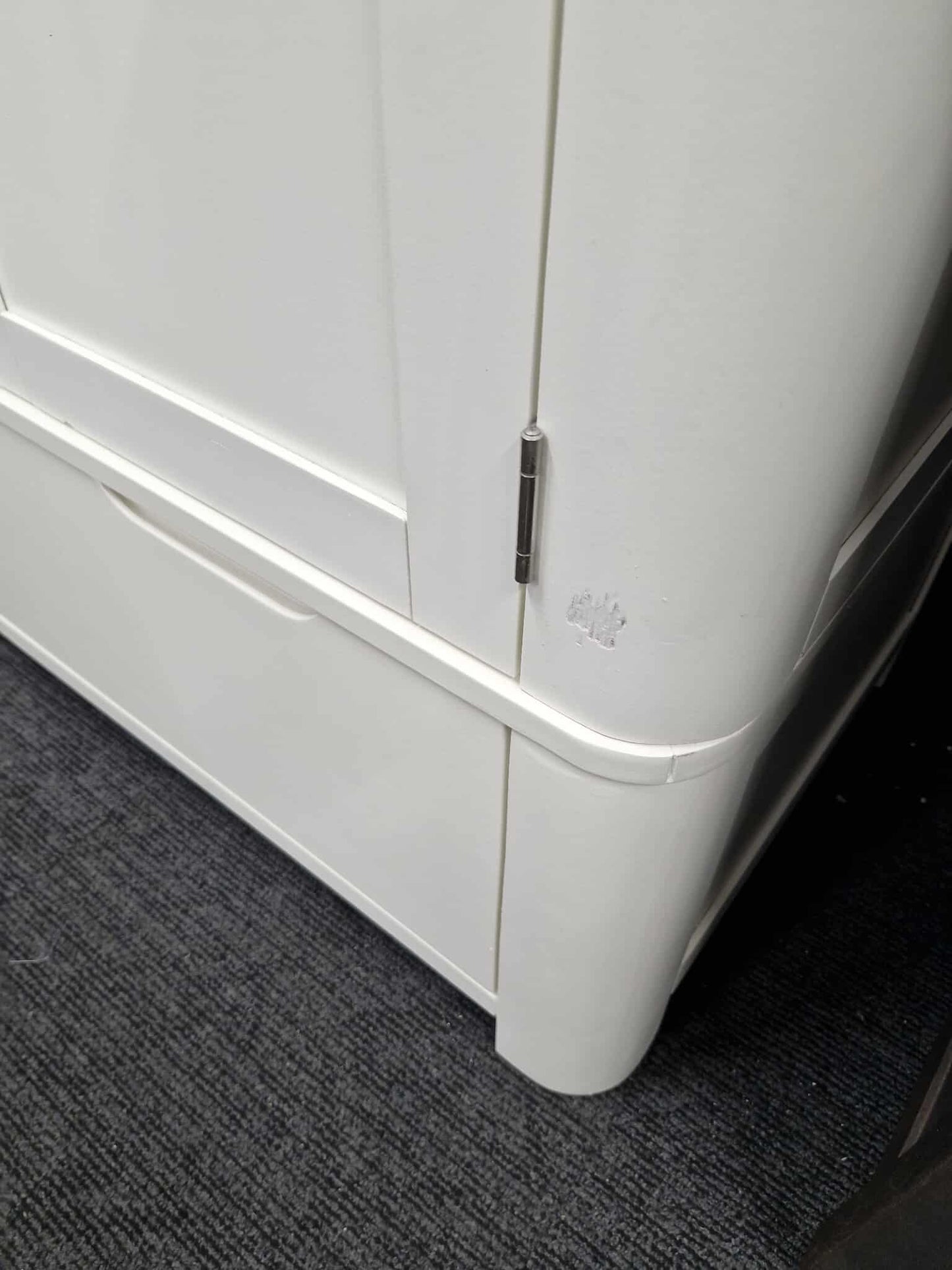 Solid Wood Double Wardrobe / Off White and Wood / Oak Furnitureland Hove