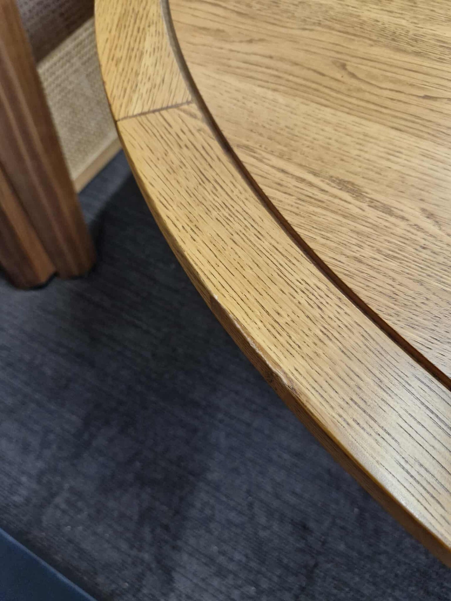 Extending Round Dining Table - Rustic Solid Oak / Oak Furnitureland KNIGHTSBRIDGE