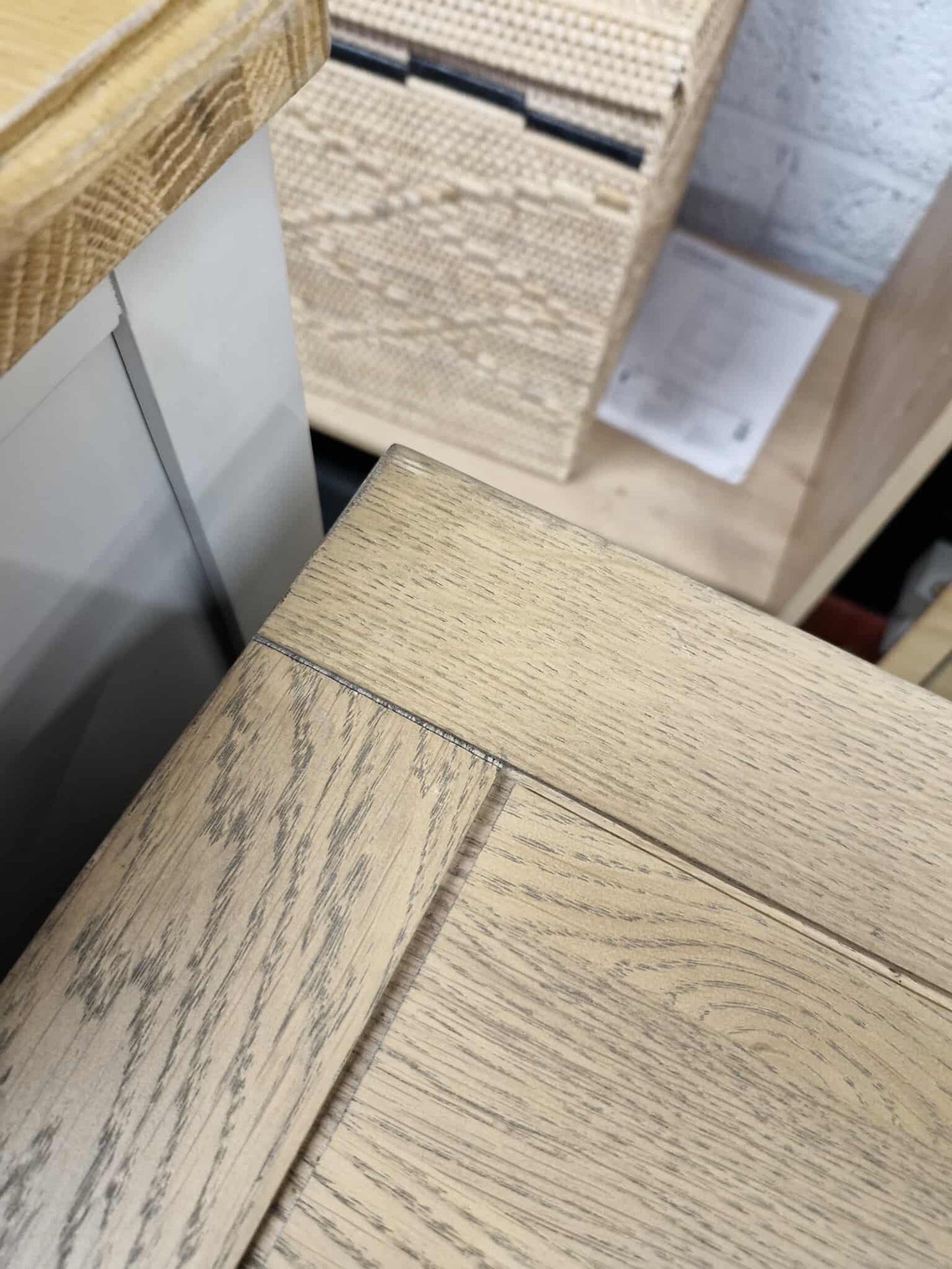 Solid Oak and Blue Chest of Drawers