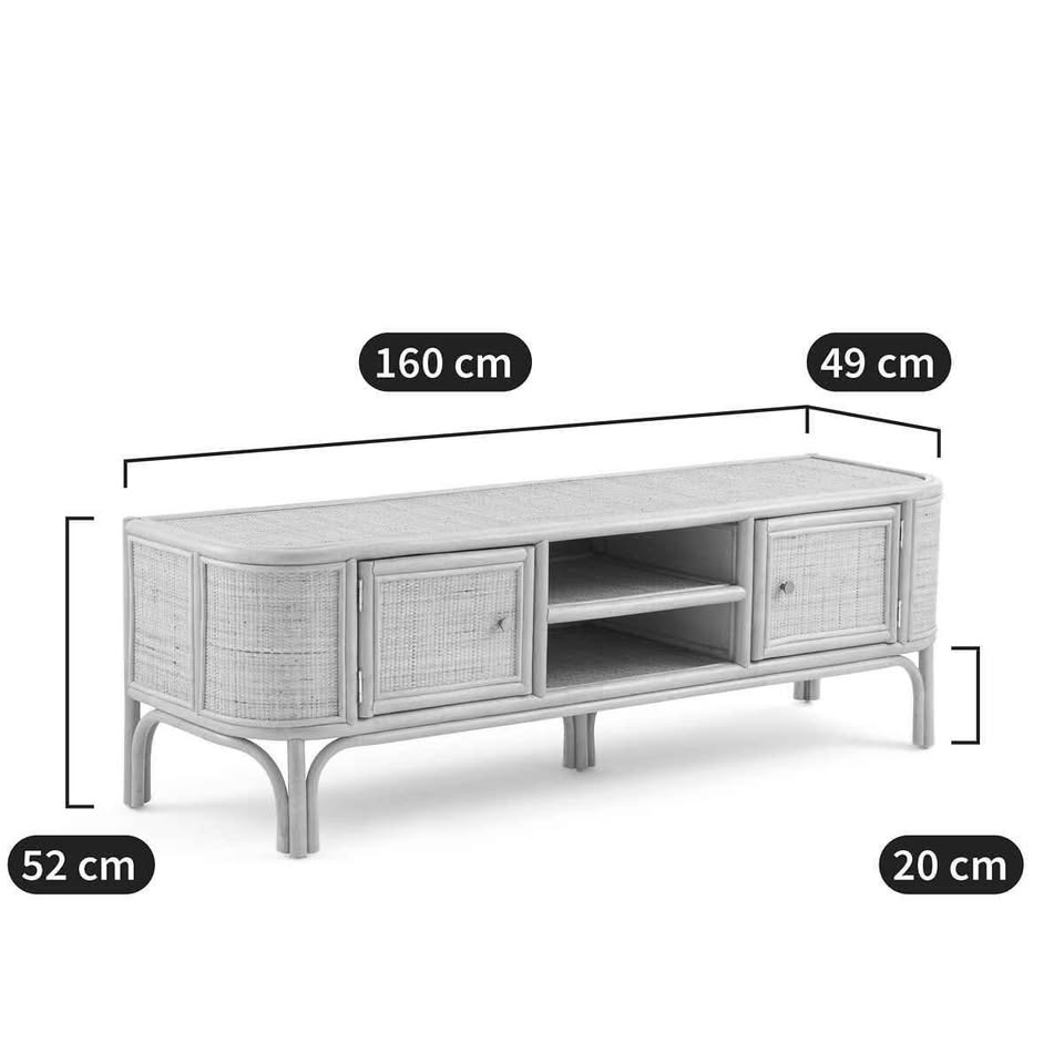 Rattan and cane low TV stand / La Redoute Interieurs Ladara Rattan Tv Unit