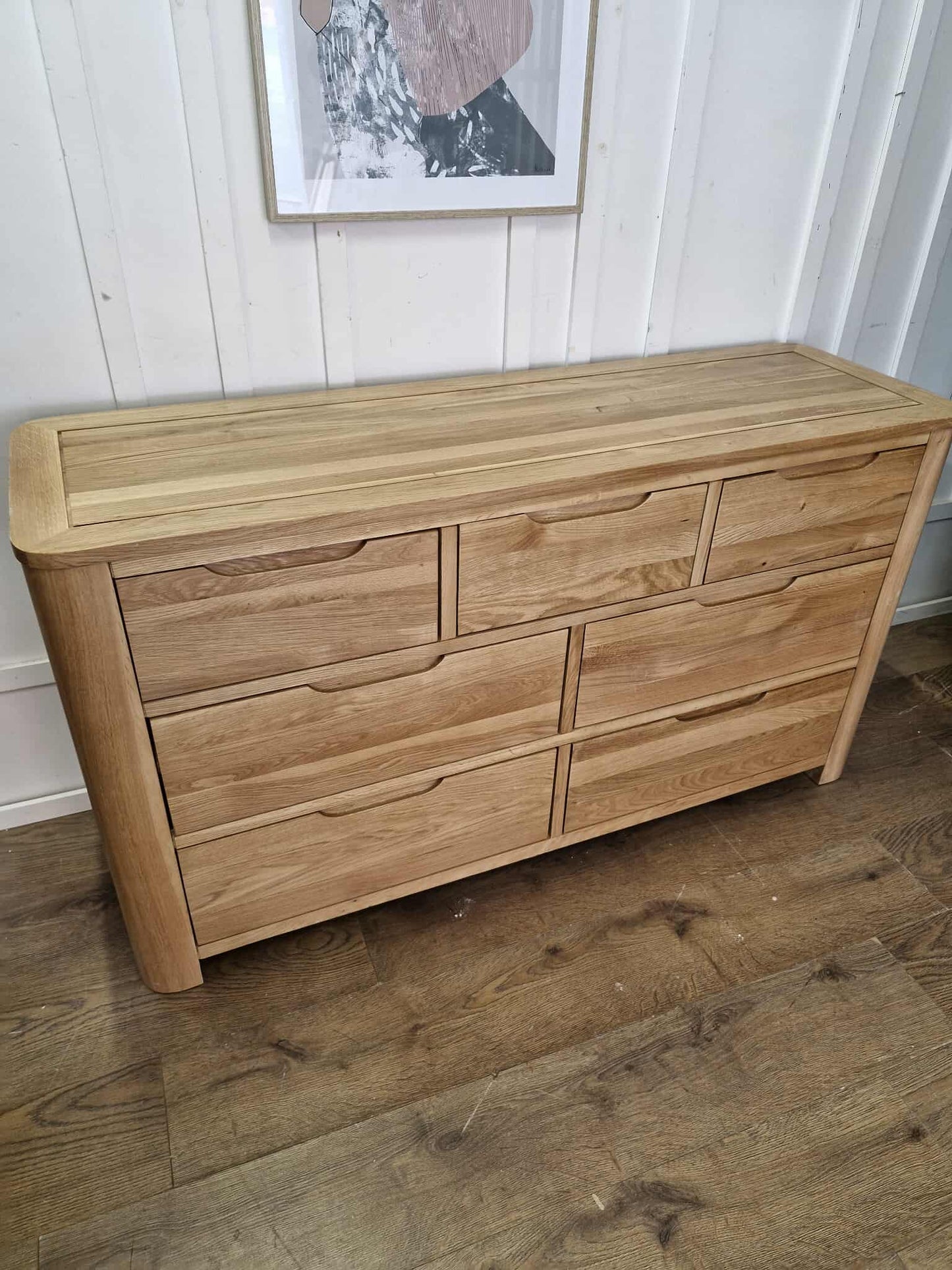 Large Solid Oak Chest of 7 Drawers / Oak Furnitureland Romsey