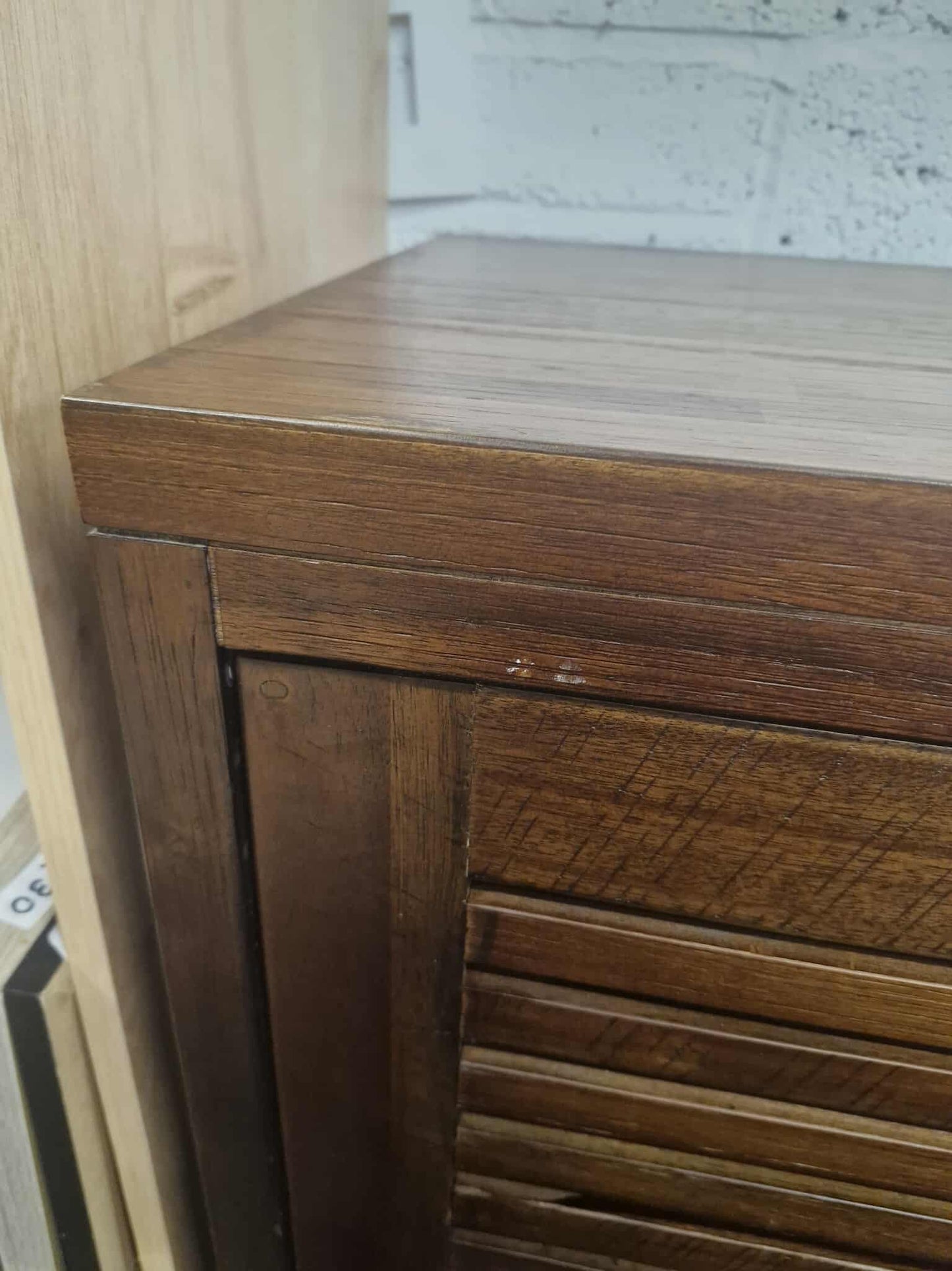 Solid Dark Wood Wideboy Chest / Wide and Tall cabinet with doors and drawers / Oak Furnitureland Detroit (Copy)