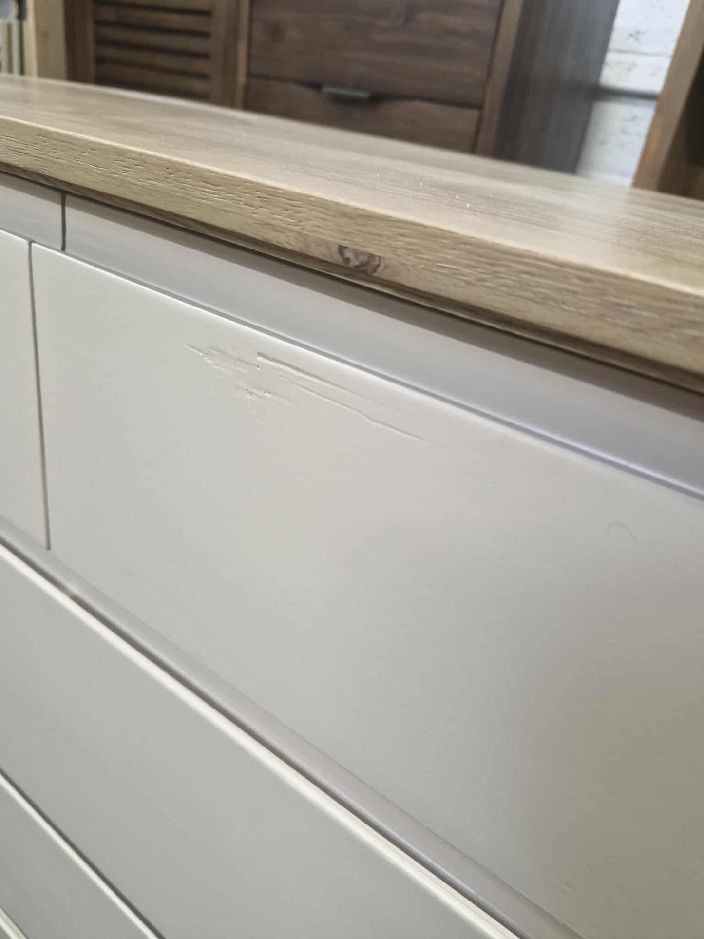 Chest of Drawers 2+3 / Smoked Oak and Natural Stone / Oak FurnitureLand Otto