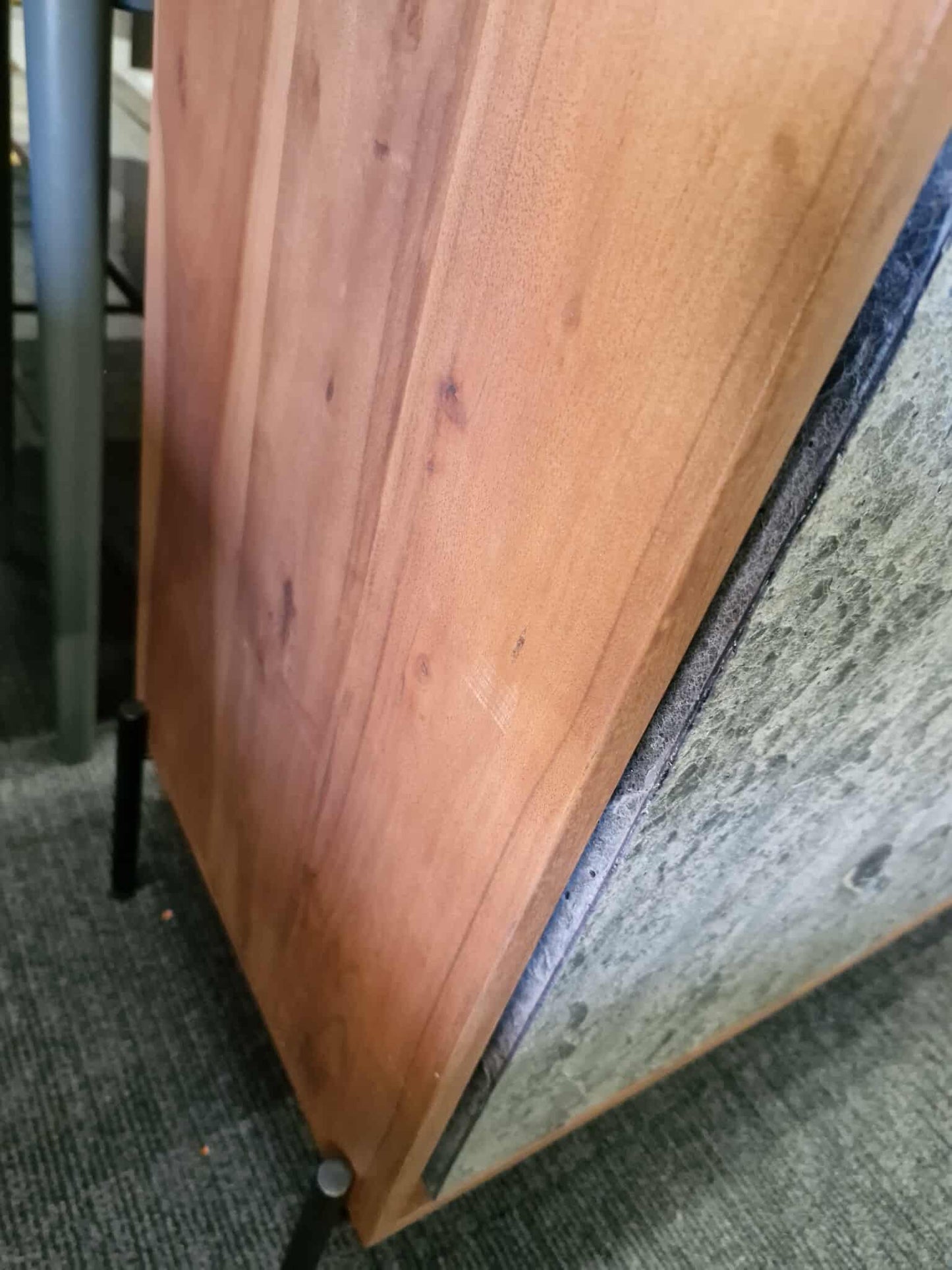 Stone and Solid Acacia Wood Small Cabinet