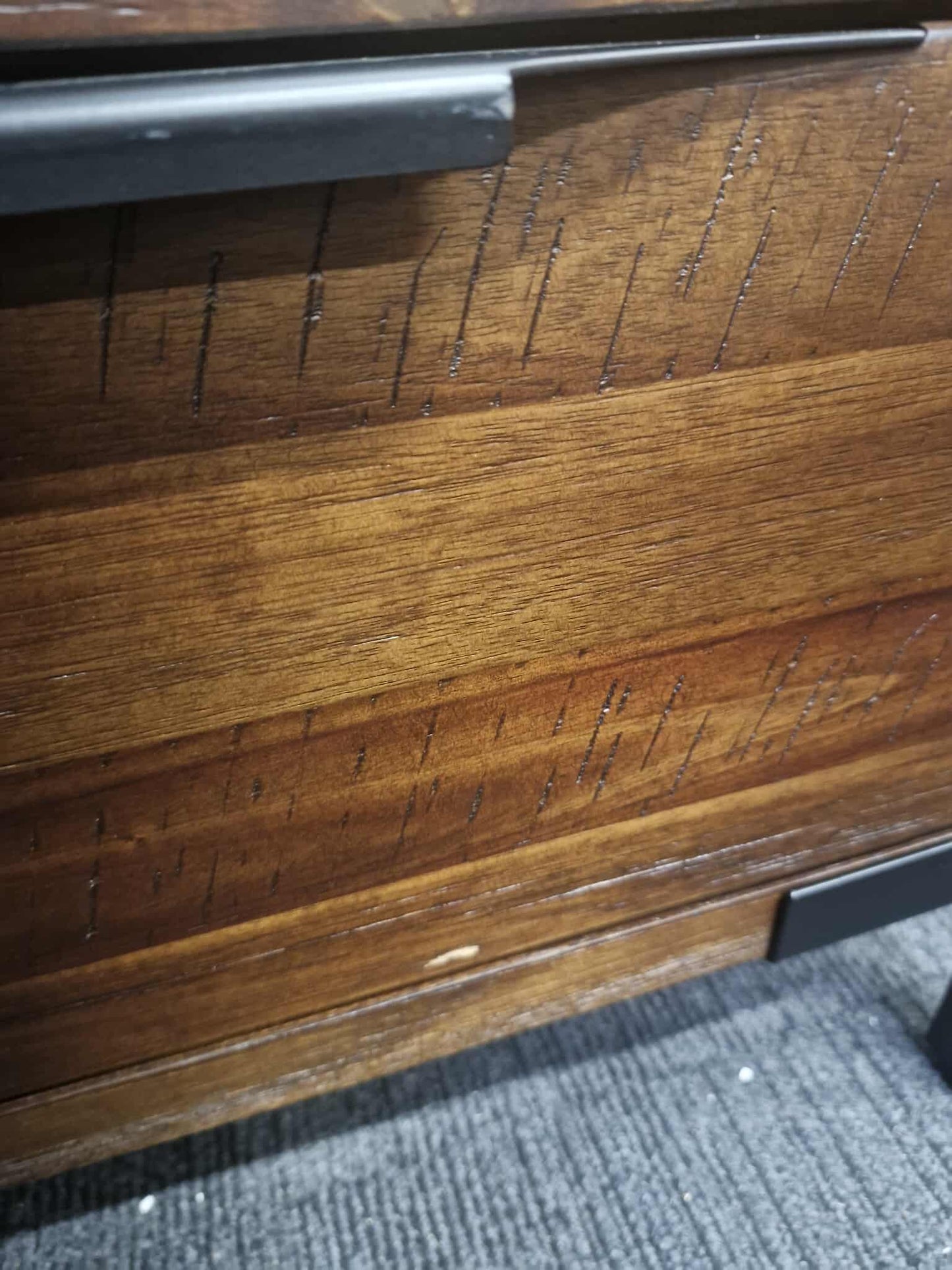 Solid Dark Wood Wideboy Chest / Wide and Tall cabinet with doors and drawers / Oak Furnitureland Detroit (Copy)