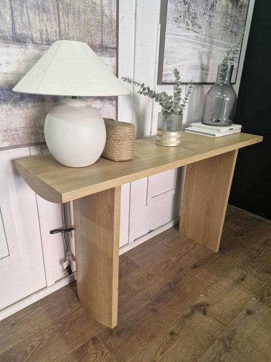 Large Oak Console Table 140cm / Half-moon design