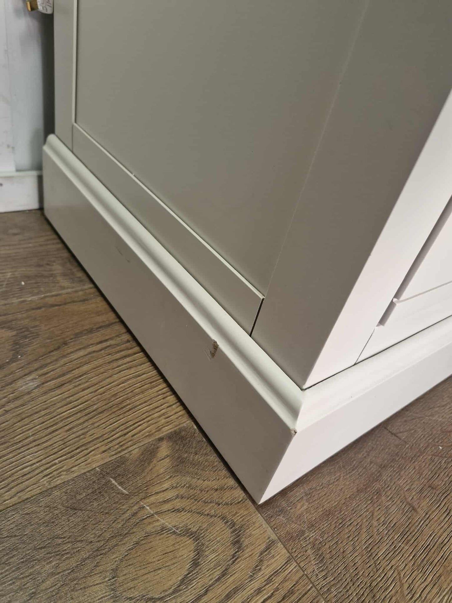Off White and Grey Solid Wood Chest of 5 Drawers / Oak FurnitureLand Brompton RRP £579
