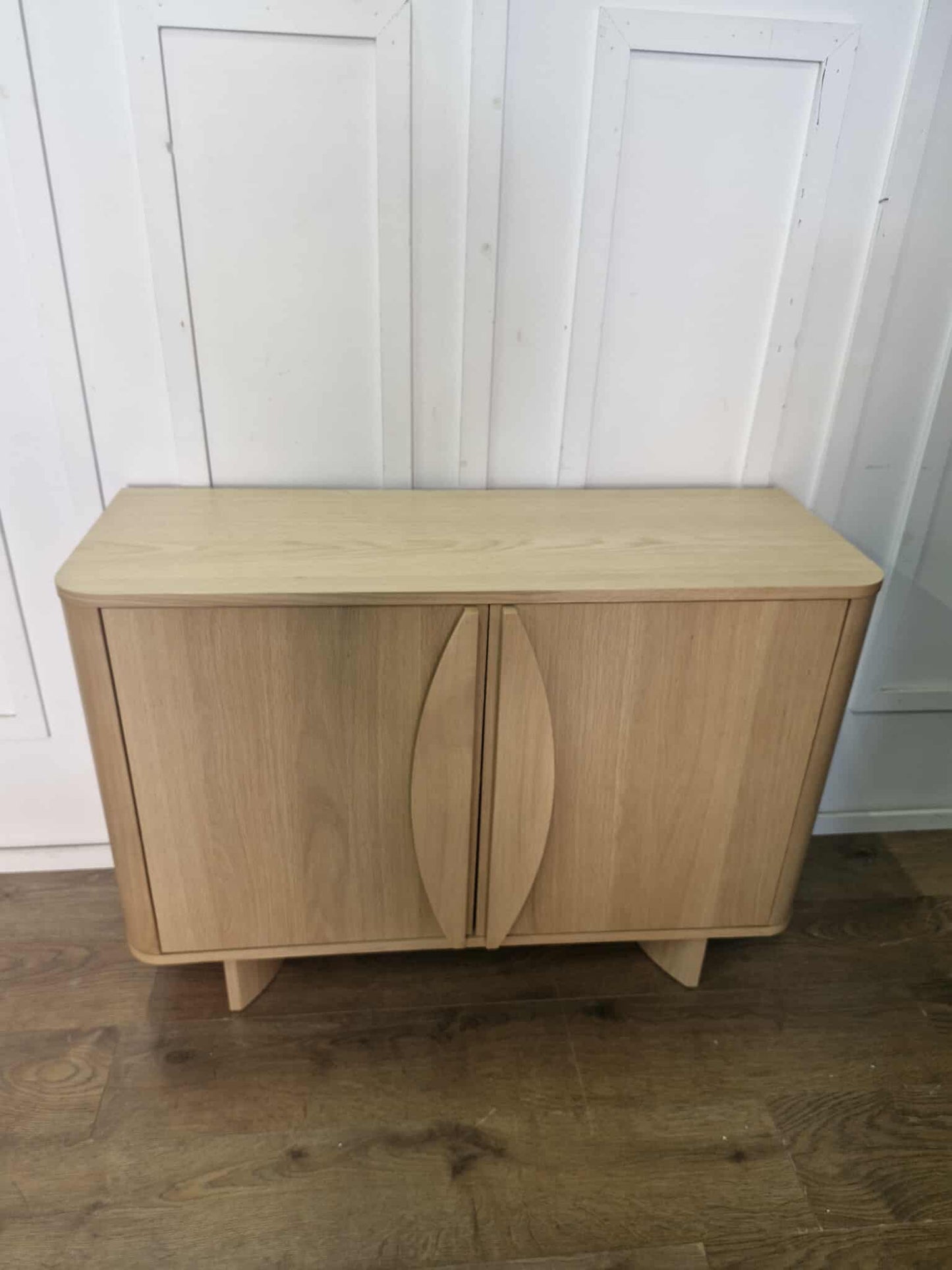 Oak Small Sideboard / Cabinet with Half Moon details