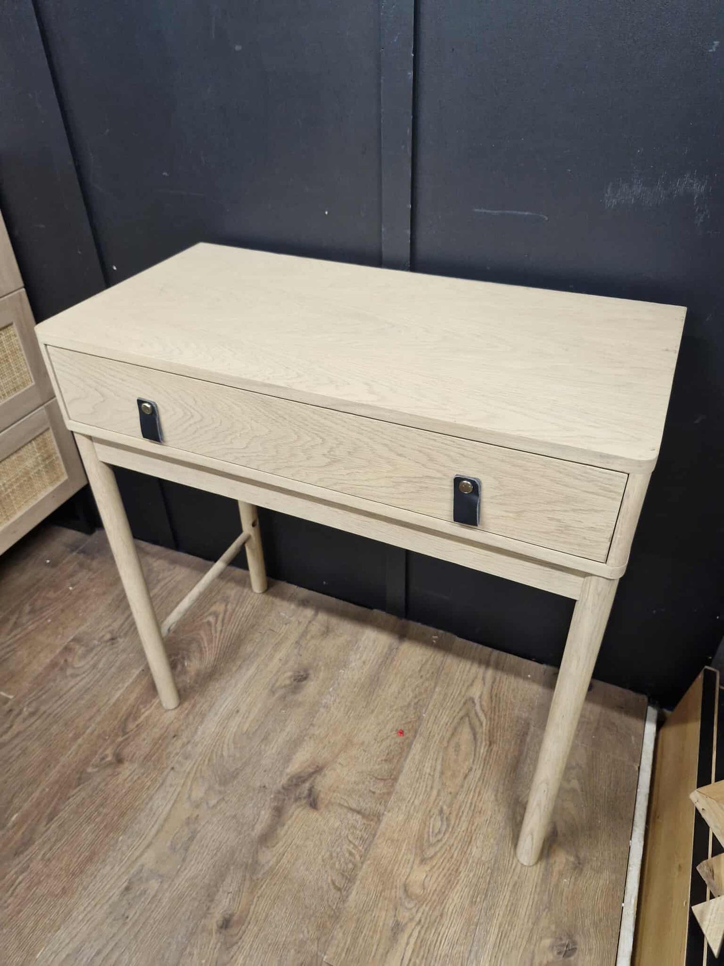 Small White Washed Oak Console Table Desk / Dressing Table