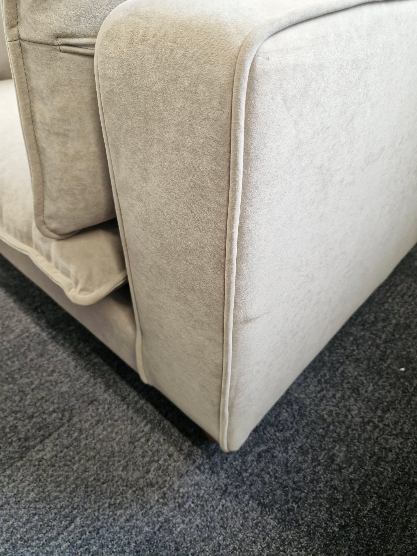 Corner unit seat / Armchair Cream Stone Velvet