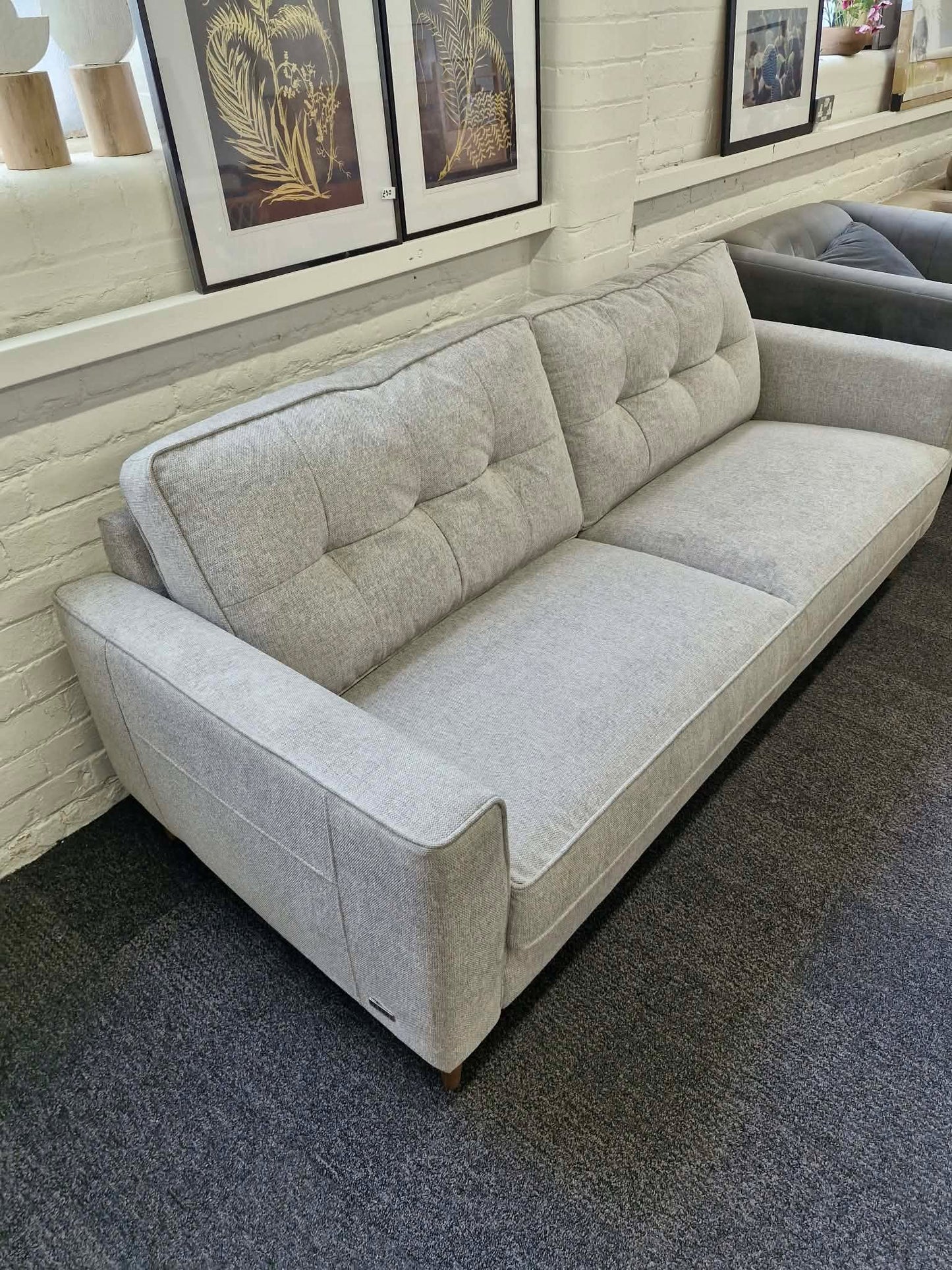Large Light Grey 3 Seater Sofa
