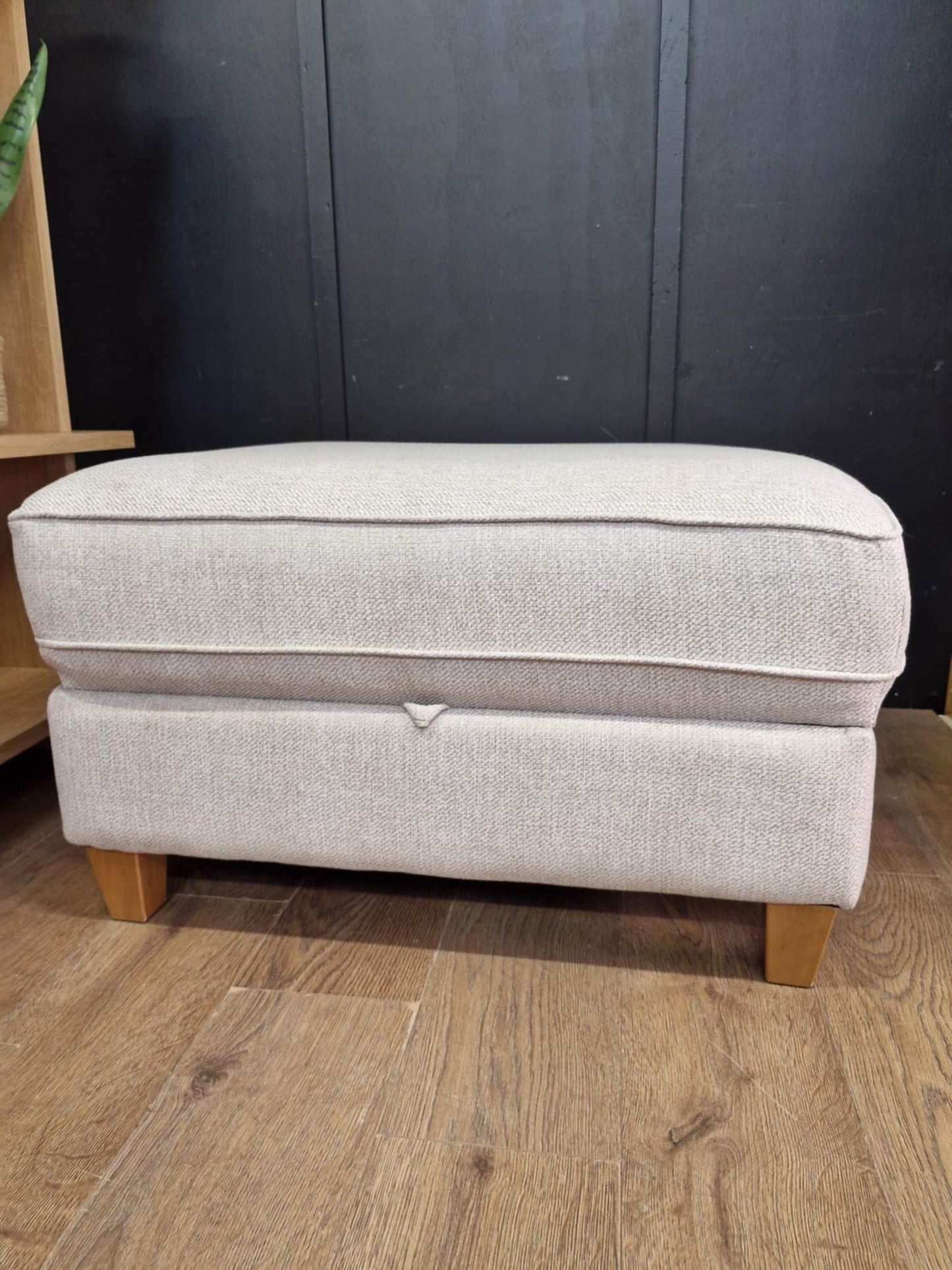 Large Storage Footstool | Light Grey / Silver Fabric / Inca
