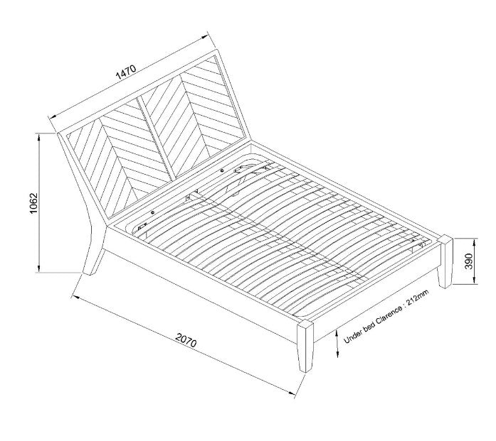 Double Parquet Bed Frame- Acacia Wood