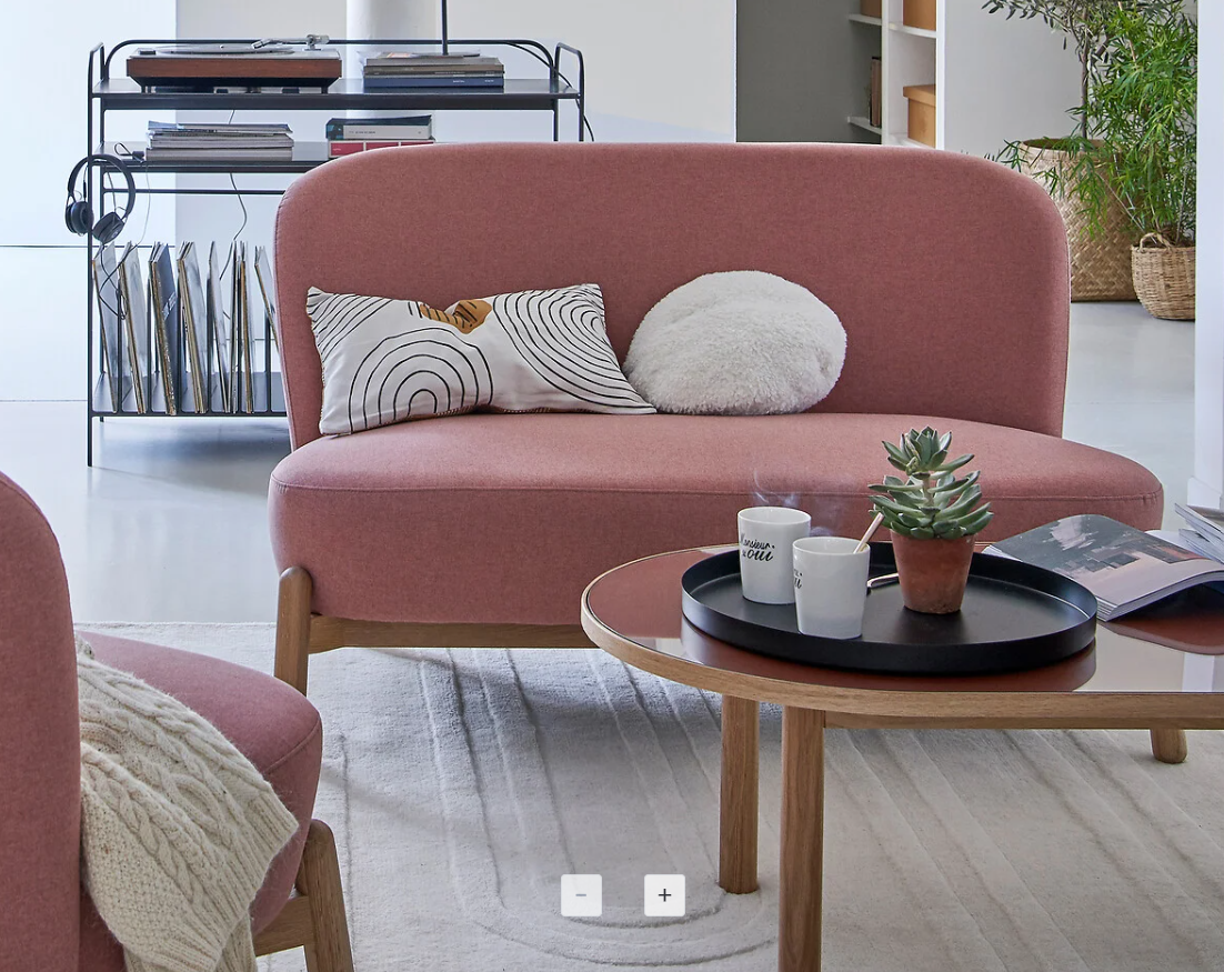 Oval Coffee Table Oak and Teracotta ¦ La Redoute Evergreen