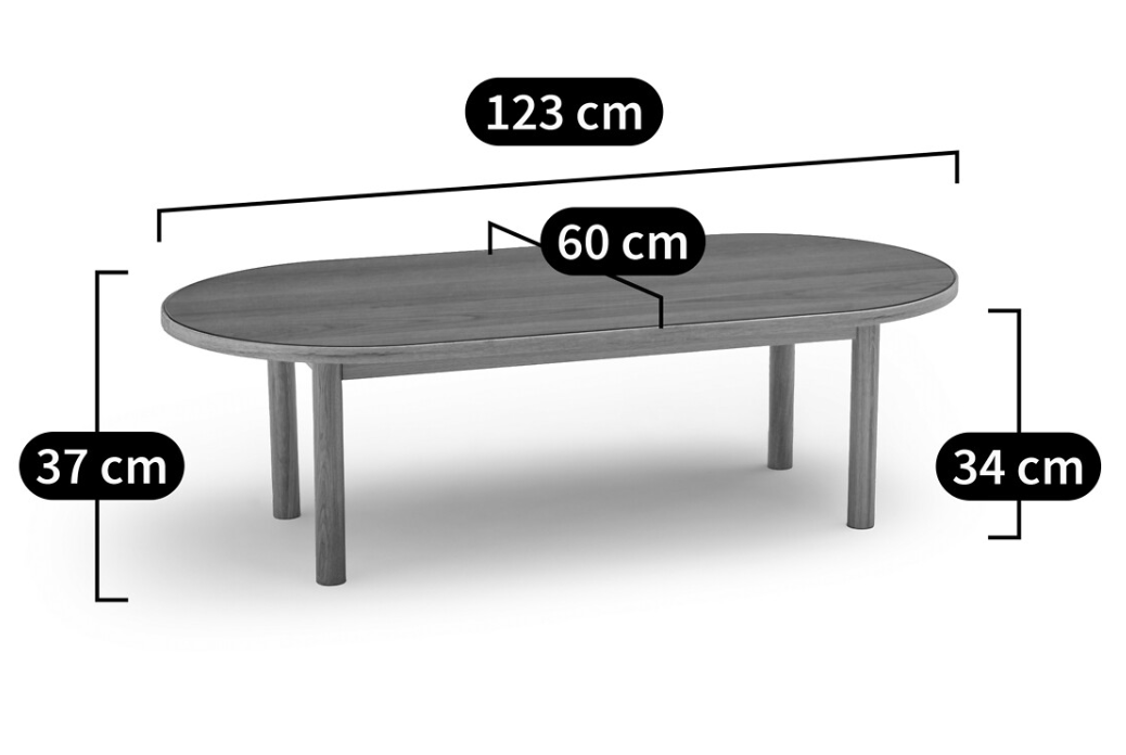 Oval Coffee Table Oak and Teracotta ¦ La Redoute Evergreen