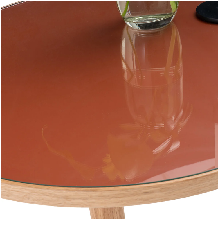 Oval Coffee Table Oak and Teracotta ¦ La Redoute Evergreen