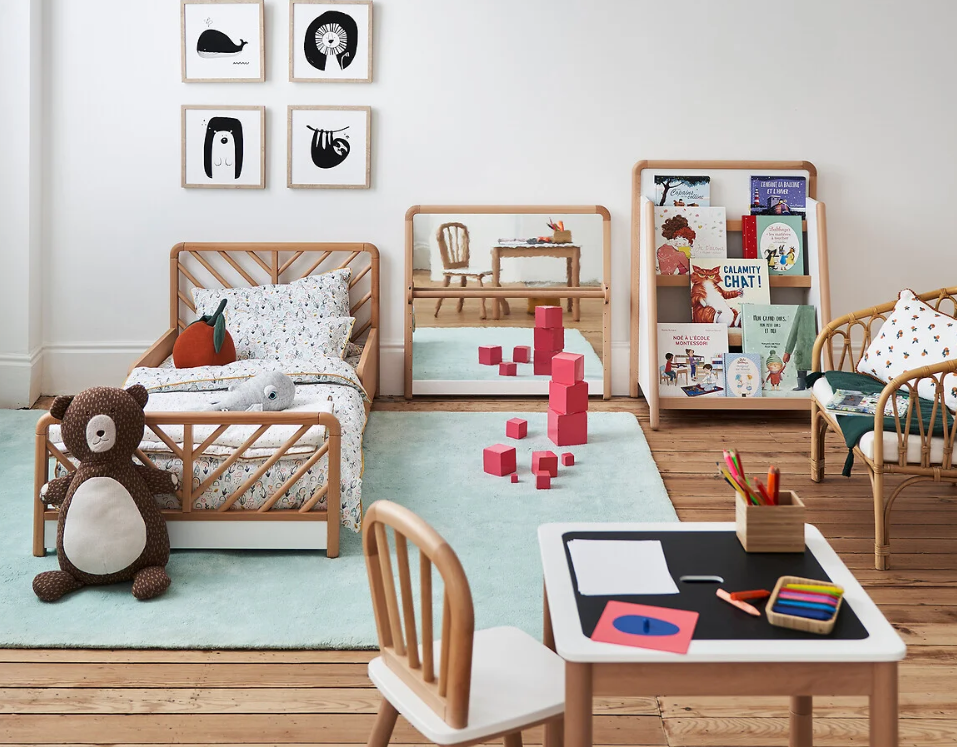 Low Toddler Bed / Montessori Solid Wood Child Kids Bed