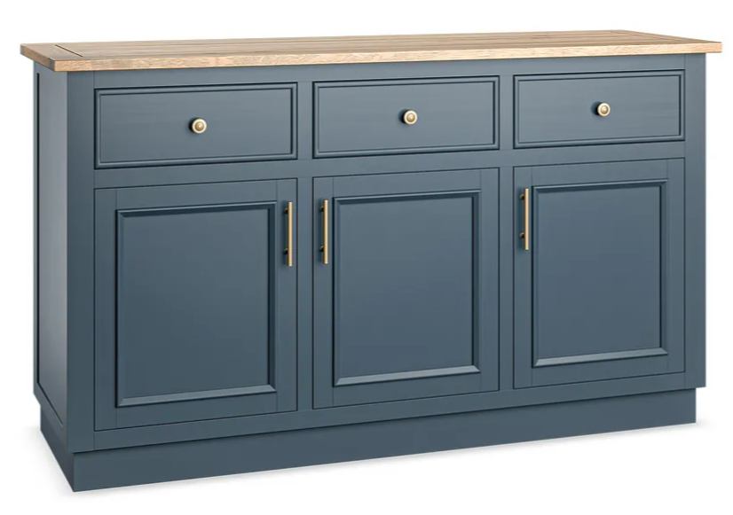 Solid Oak and Blue Large Sideboard / Oak FurnitureLand Richmond RRP £599