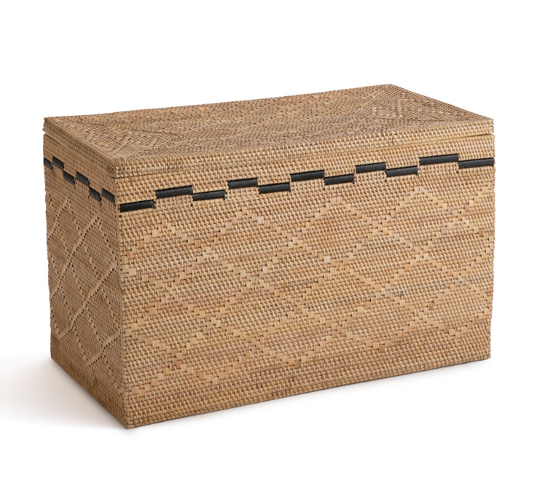 Rattan Storage Trunk Basket Box with Lid / La Redoute Danae RRP £299